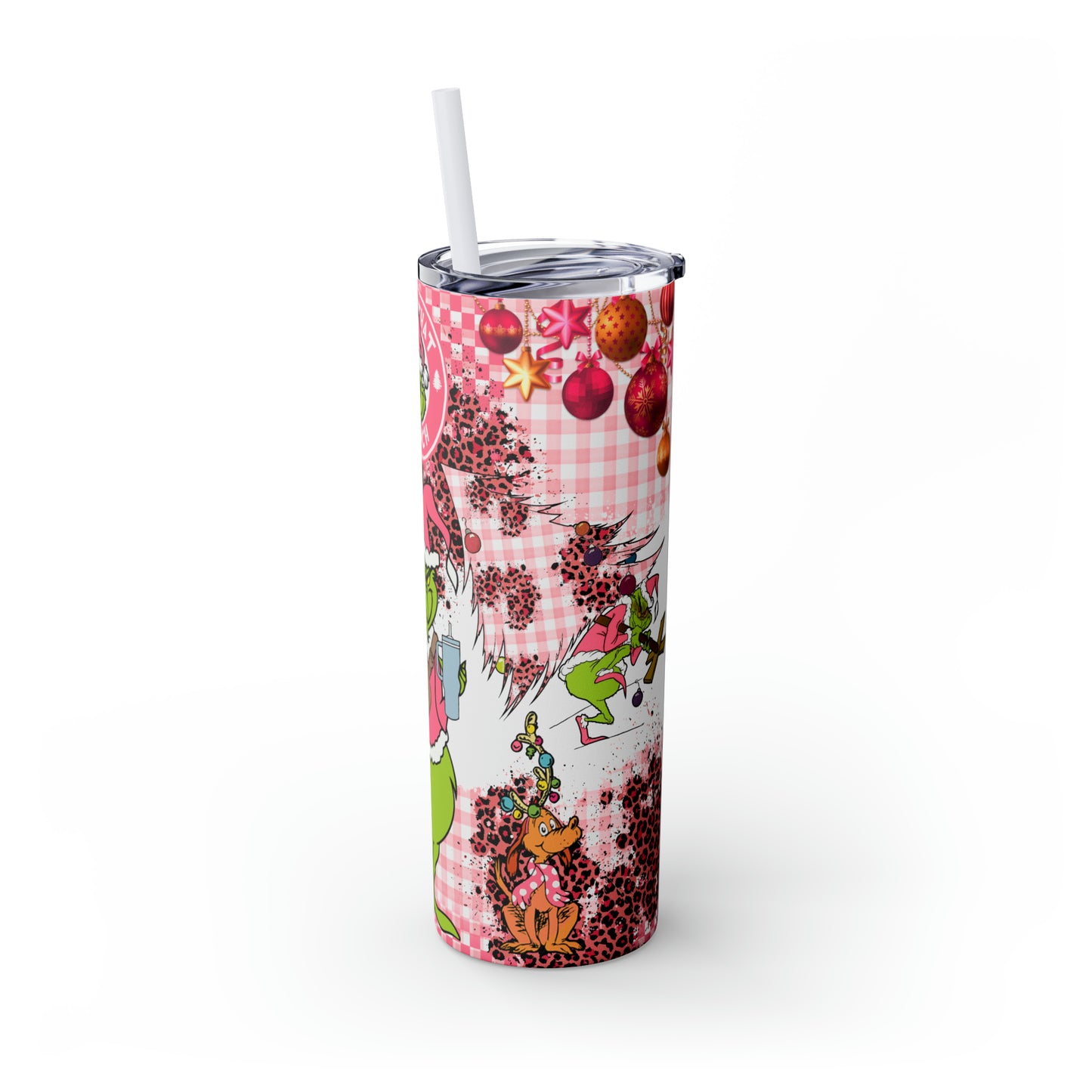 100% That Grinch! Skinny Tumbler with Straw, 20oz