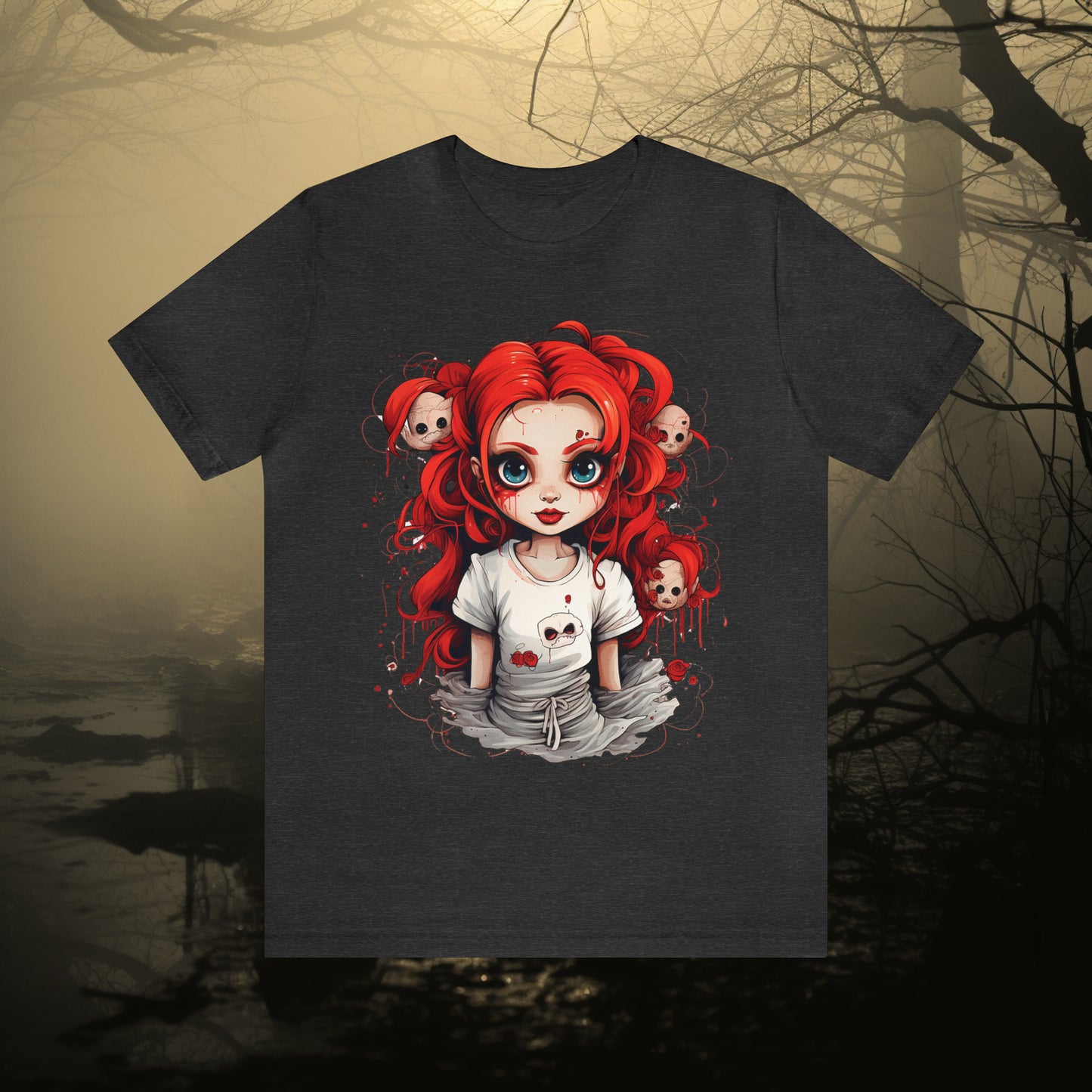 Creepy Doll Halloween Unisex Jersey Short Sleeve Tee