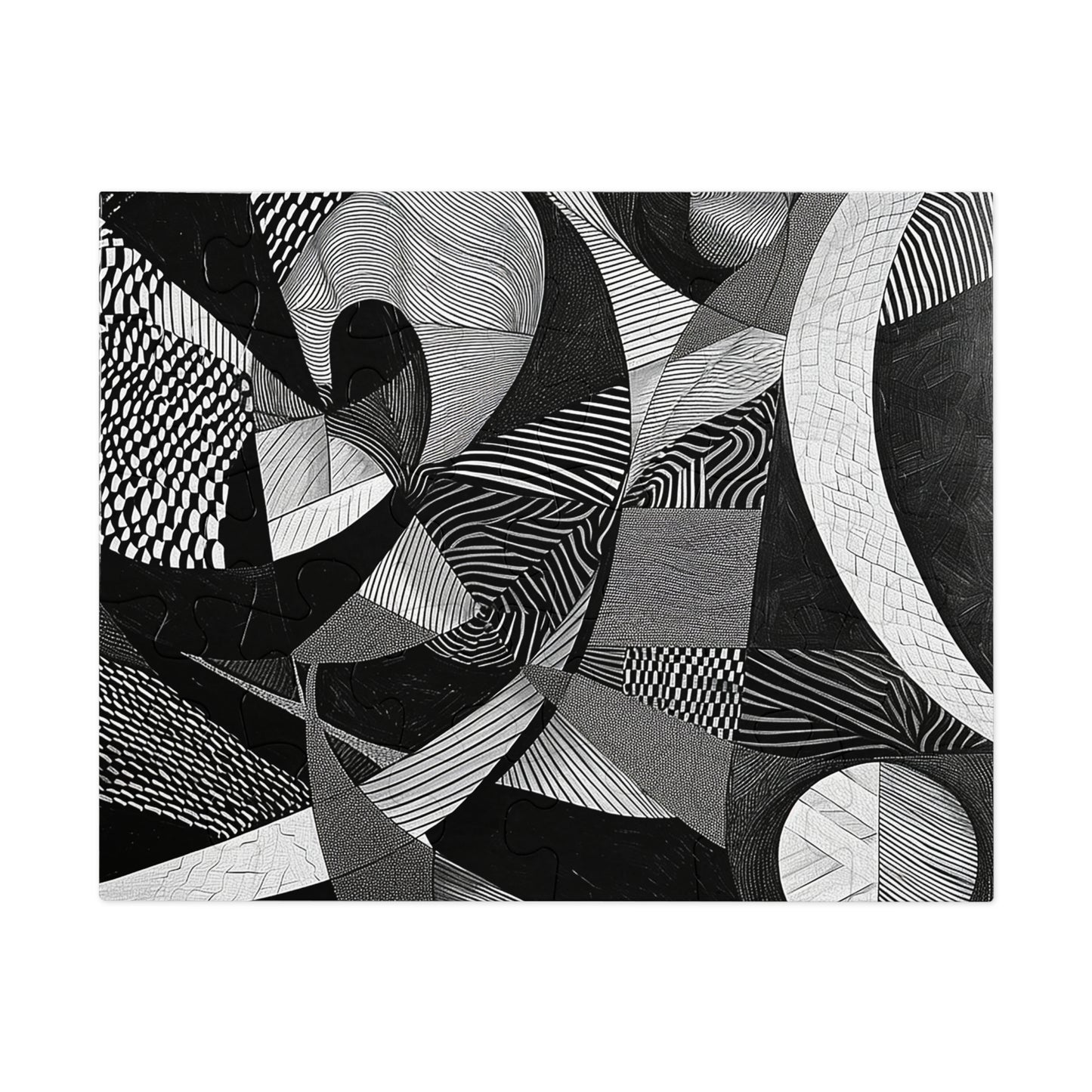 Black and White Abstract Pattern Jigsaw Puzzle (30, 110, 252, 500,1000-Piece)