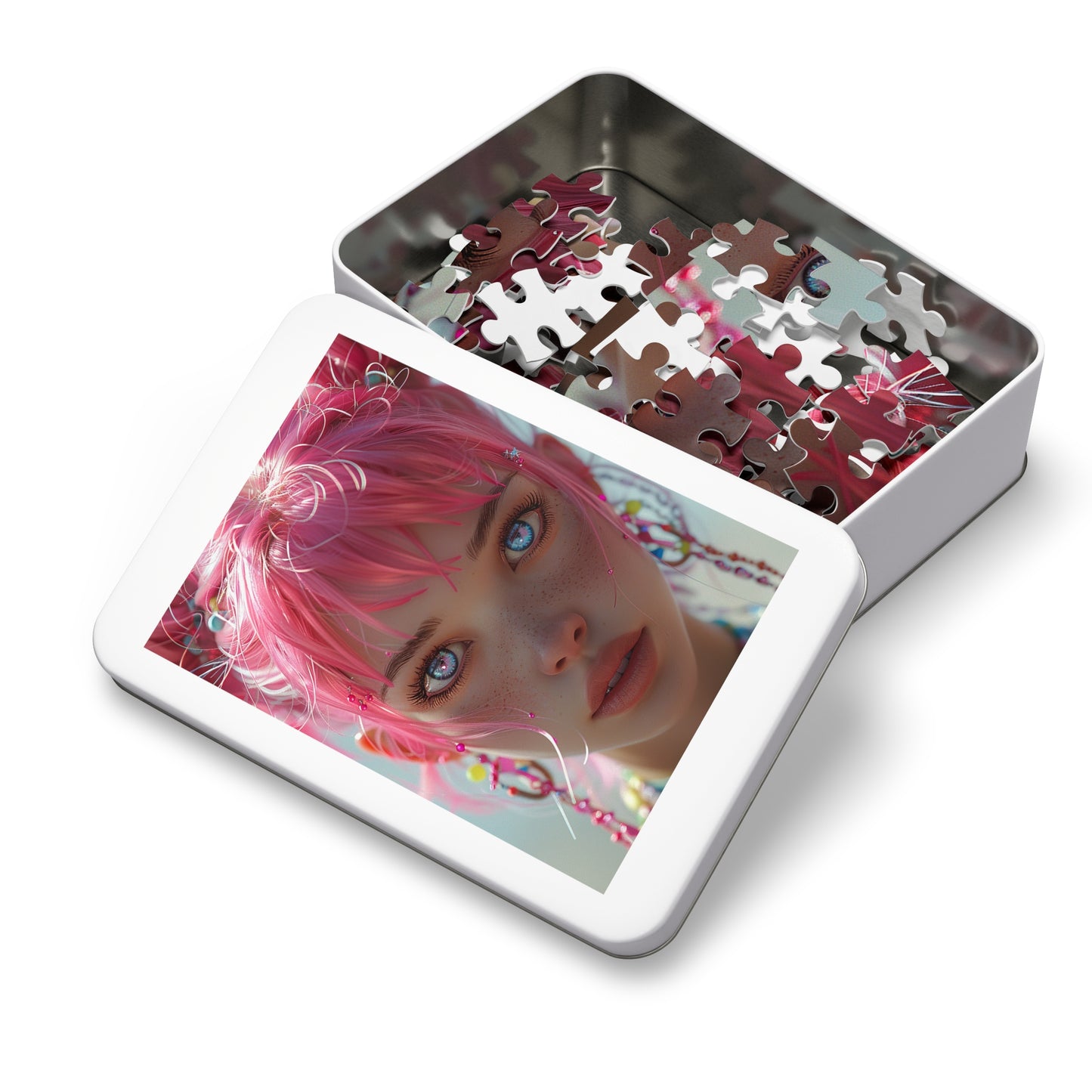 Pink Haired Anime Girl Jigsaw Puzzle (30, 110, 252, 500,1000-Piece)