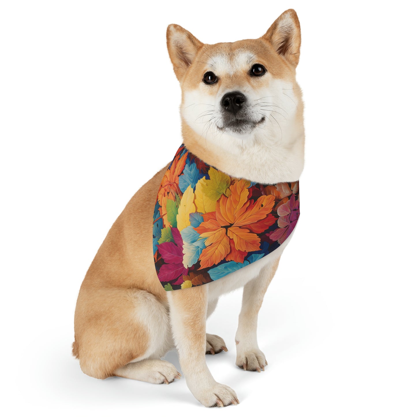 Colorful Fall Leaves Pet Bandana Collar