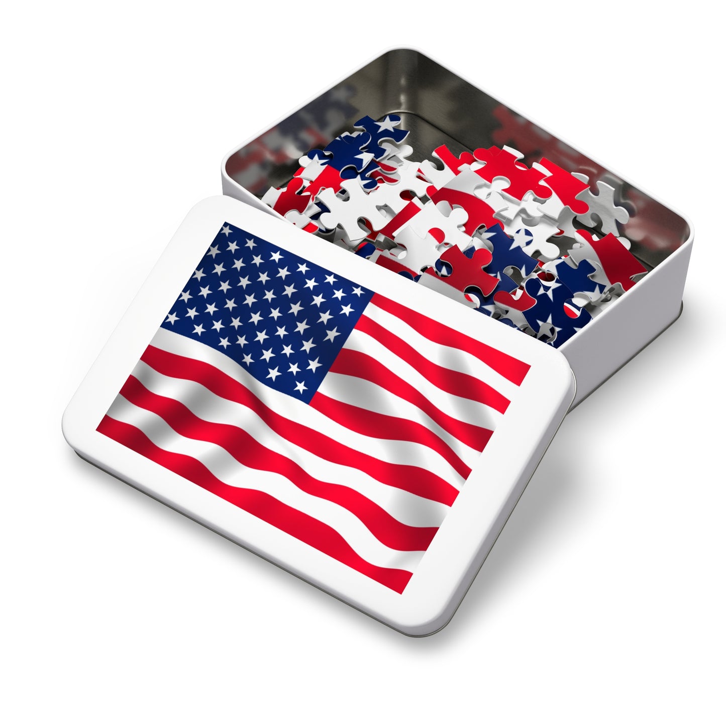United State of America Flag Waving Jigsaw Puzzle (30, 110, 252, 500,1000-Piece)