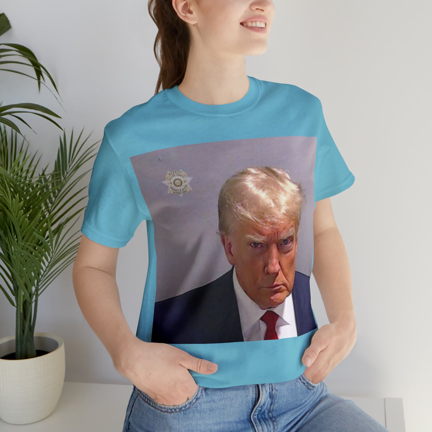 Trump Mug Shot Unisex Jersey Short Sleeve Tee