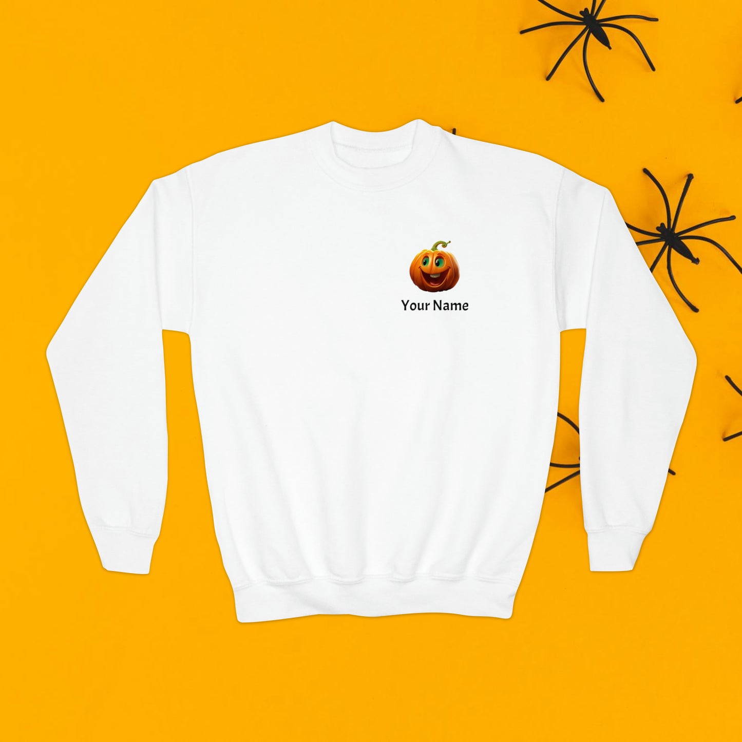 PERSONALIZED Double Sided Print, Halloween Sweatshirt for Kids, Halloween Sweatshirt, Funny Halloween, Youth Crewneck Sweatshirt