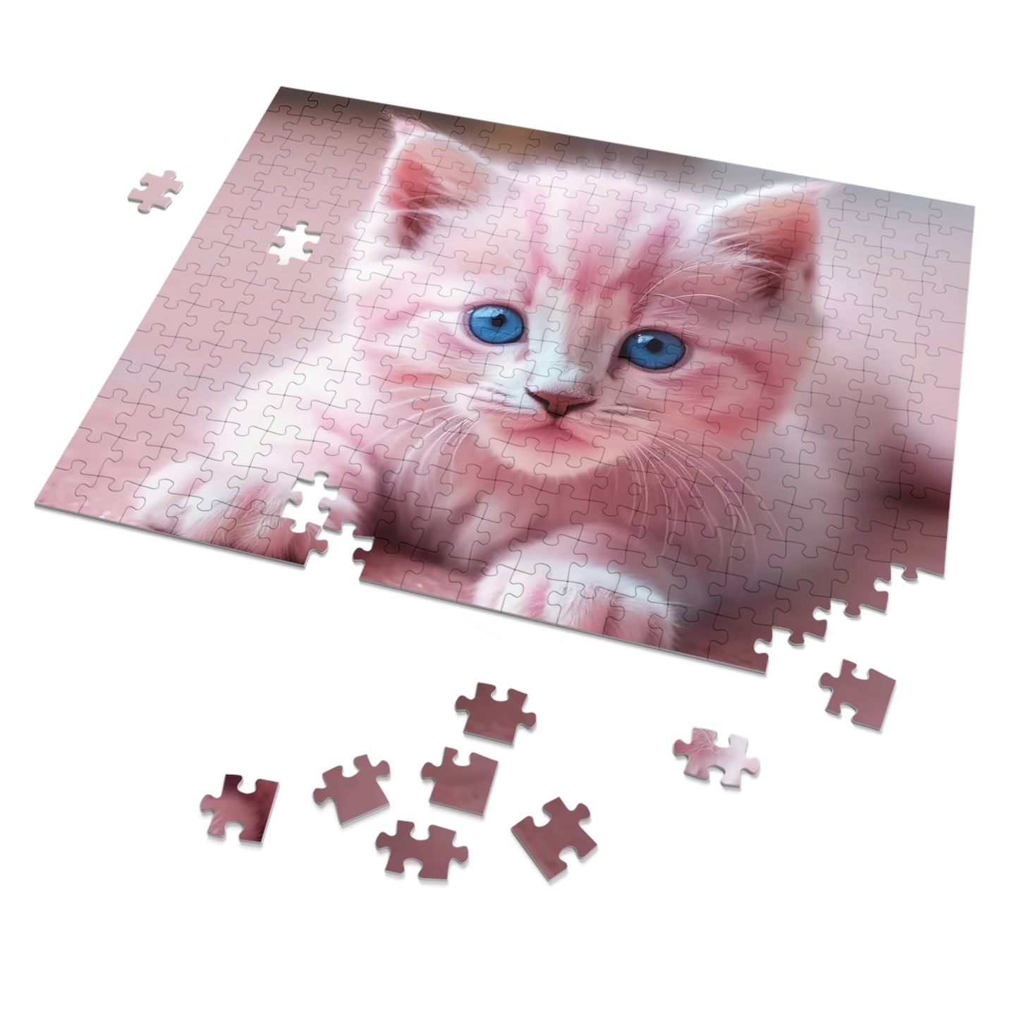 Sweet Pink Kitten Jigsaw Puzzle (30, 110, 252, 500,1000-Piece)