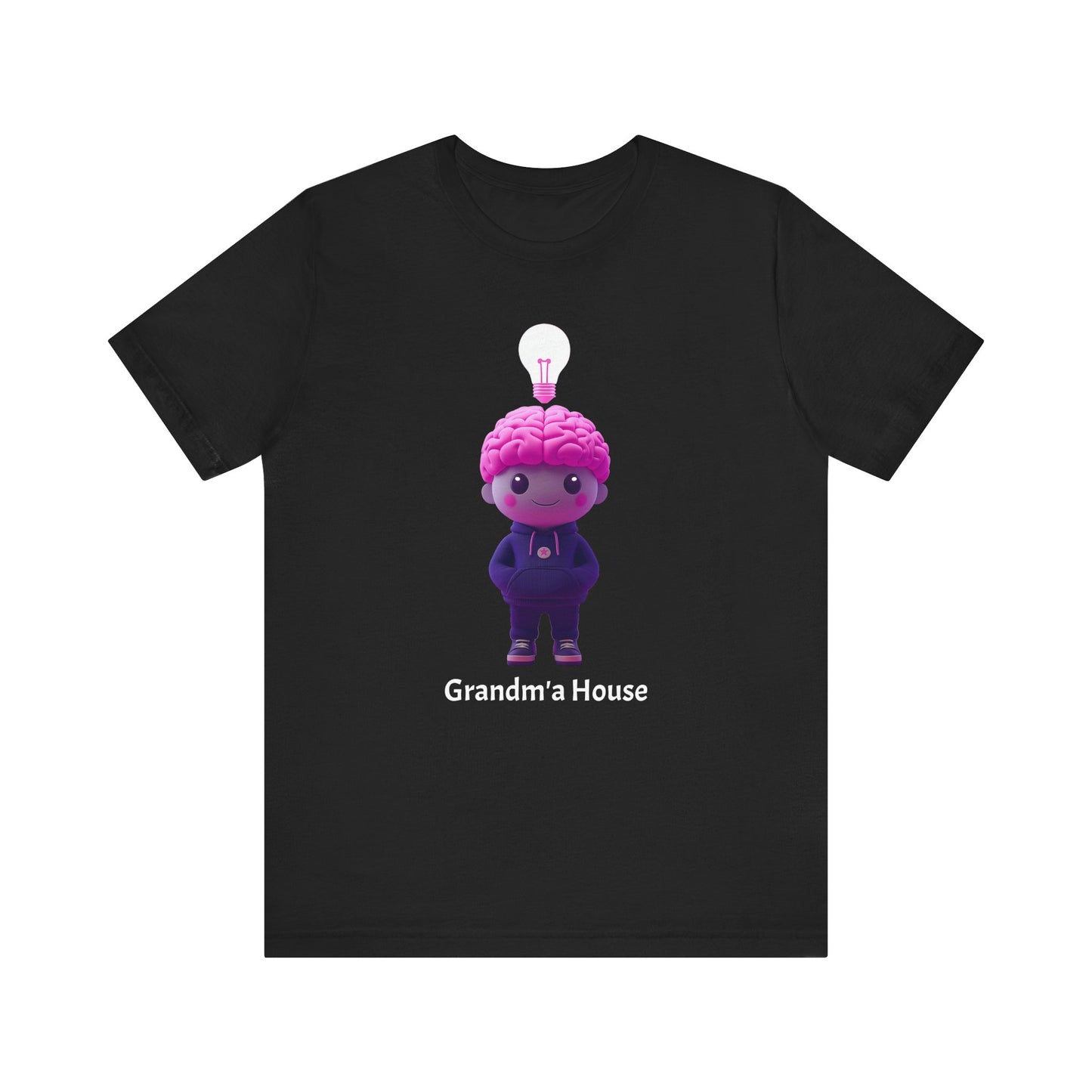 Grandma's House Brain with Light Bulb Design - Unisex Jersey Tee
