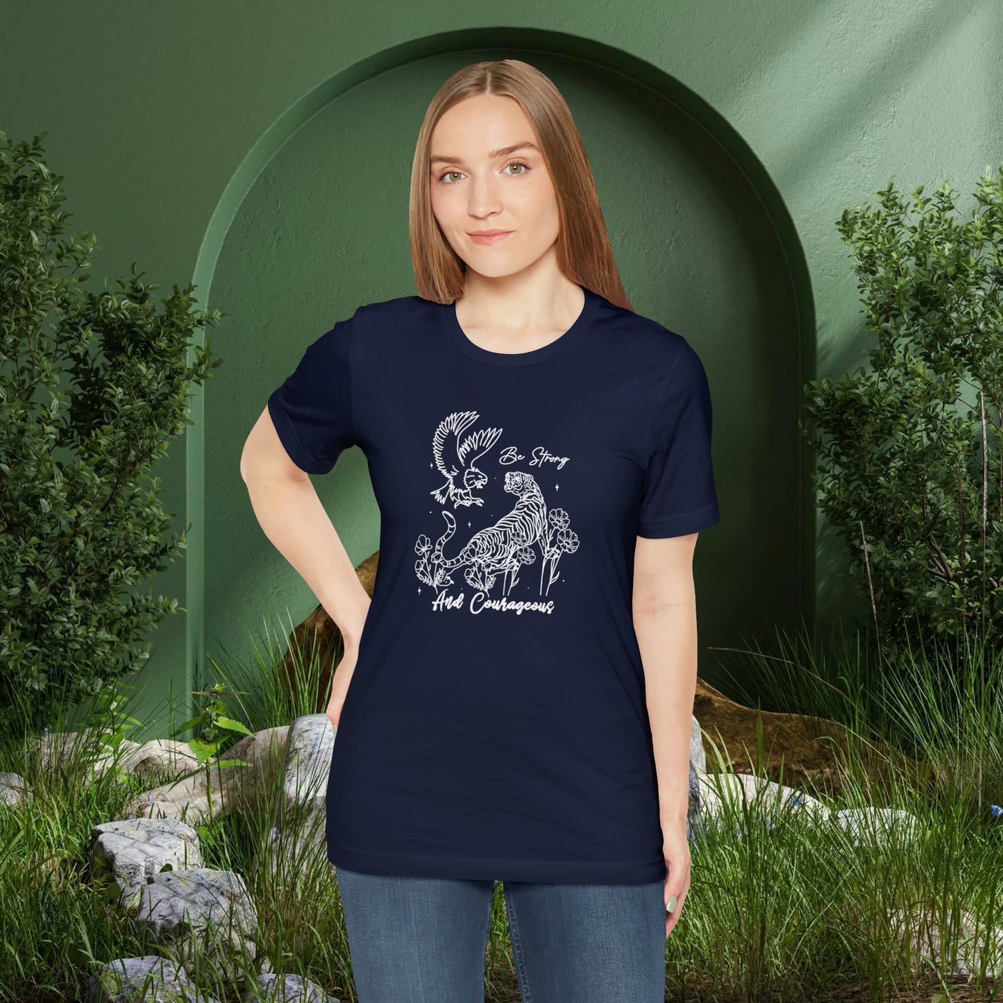 Be Strong and Courageous Unisex Jersey Short Sleeve Tee