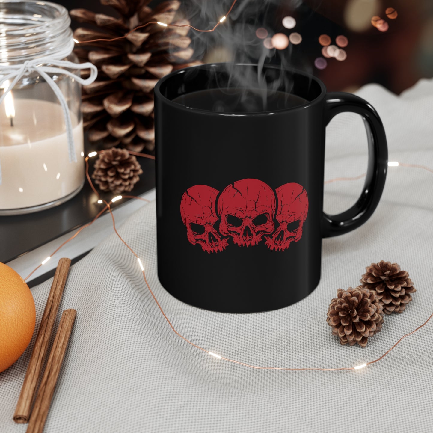 Red Skulls Coffee Cup Skeleton Mug