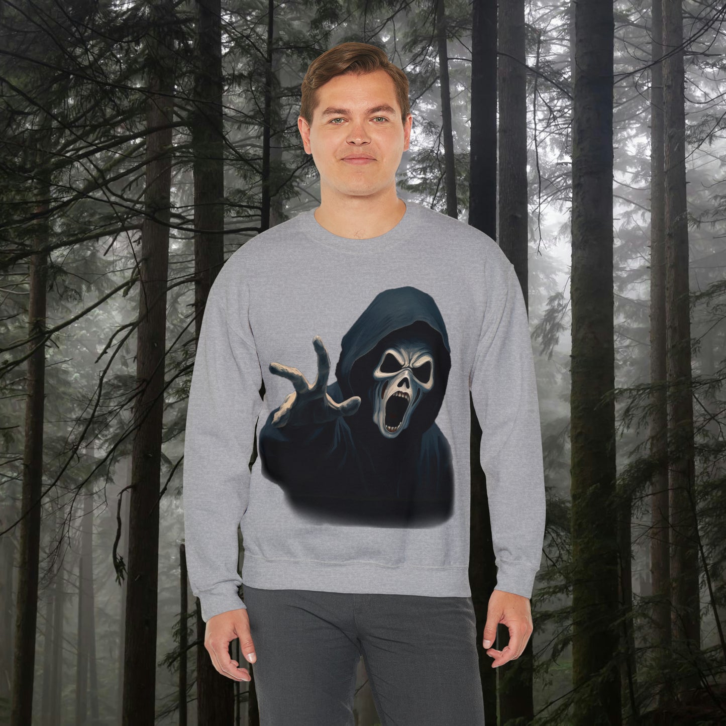 Scary Creeper Halloween Crewneck Sweatshirt