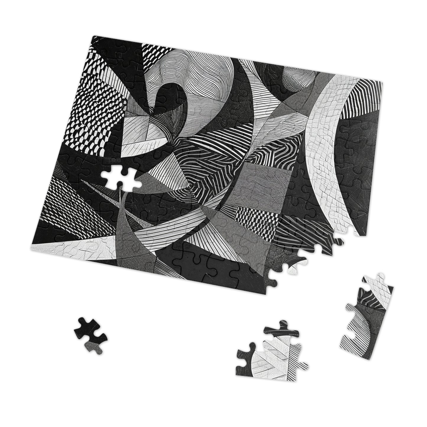 Black and White Abstract Pattern Jigsaw Puzzle (30, 110, 252, 500,1000-Piece)