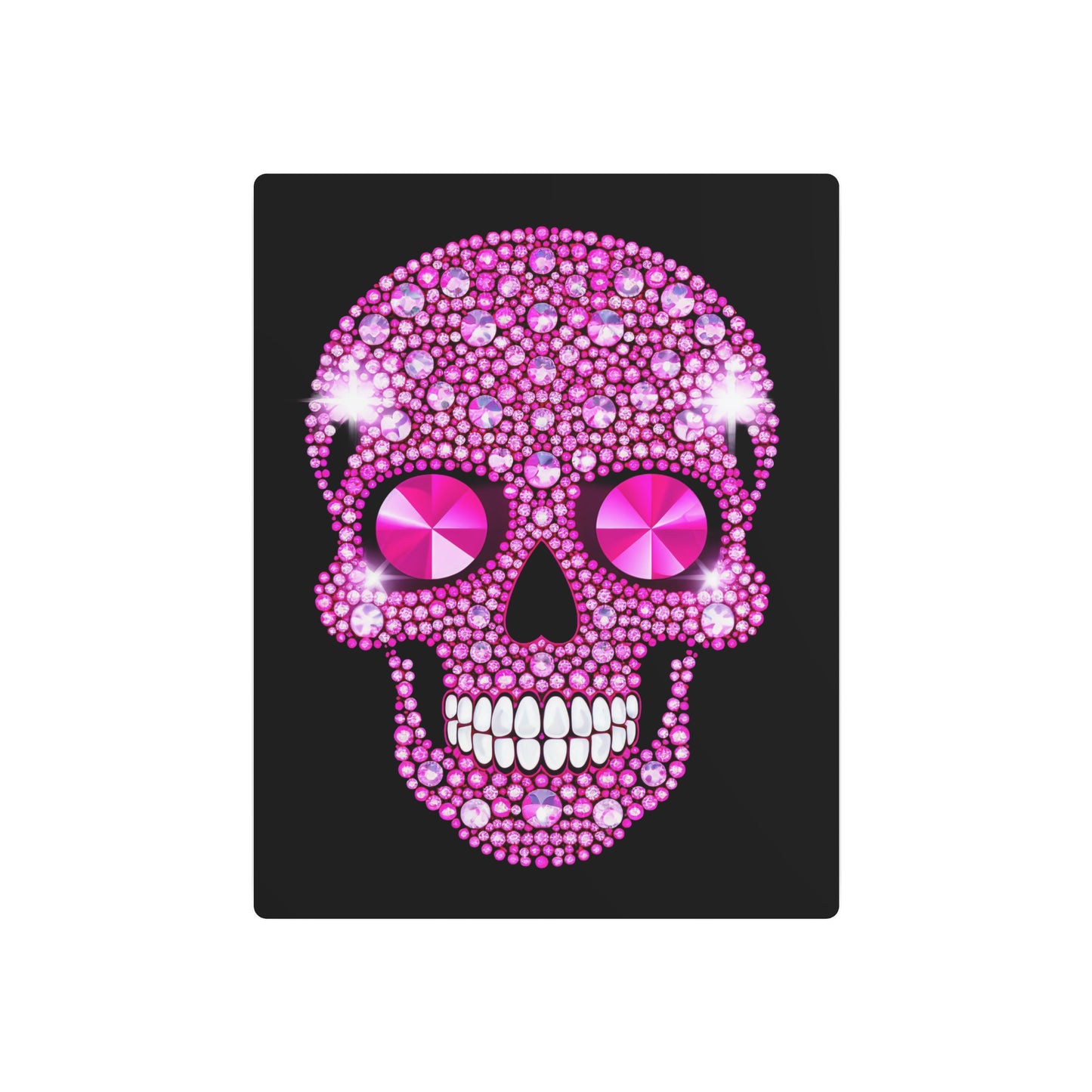 Pink Skull Metal Art Sign