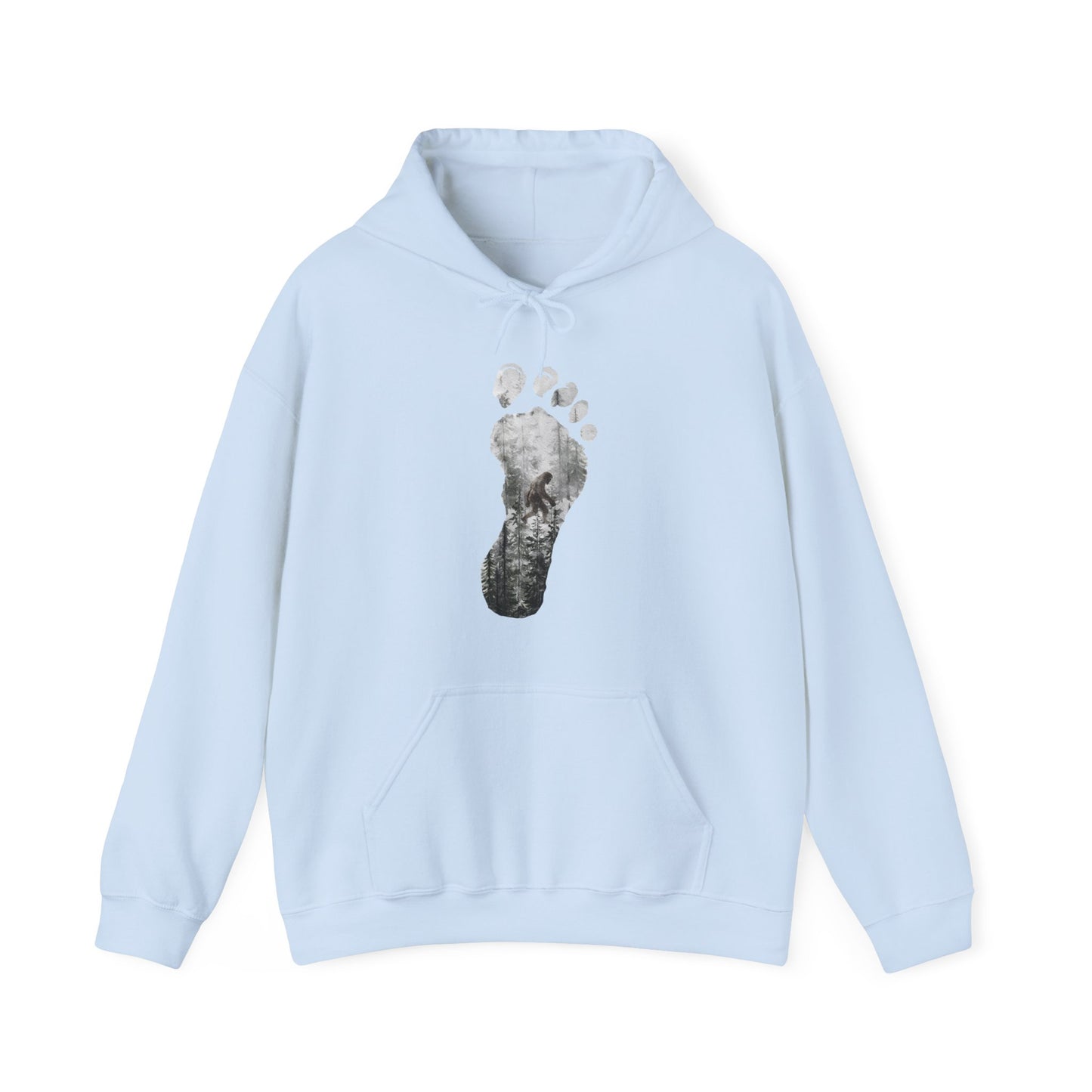 Bigfoot in the Forest Foot Print Unisex Heavy Blend™ Hooded Sweatshirt
