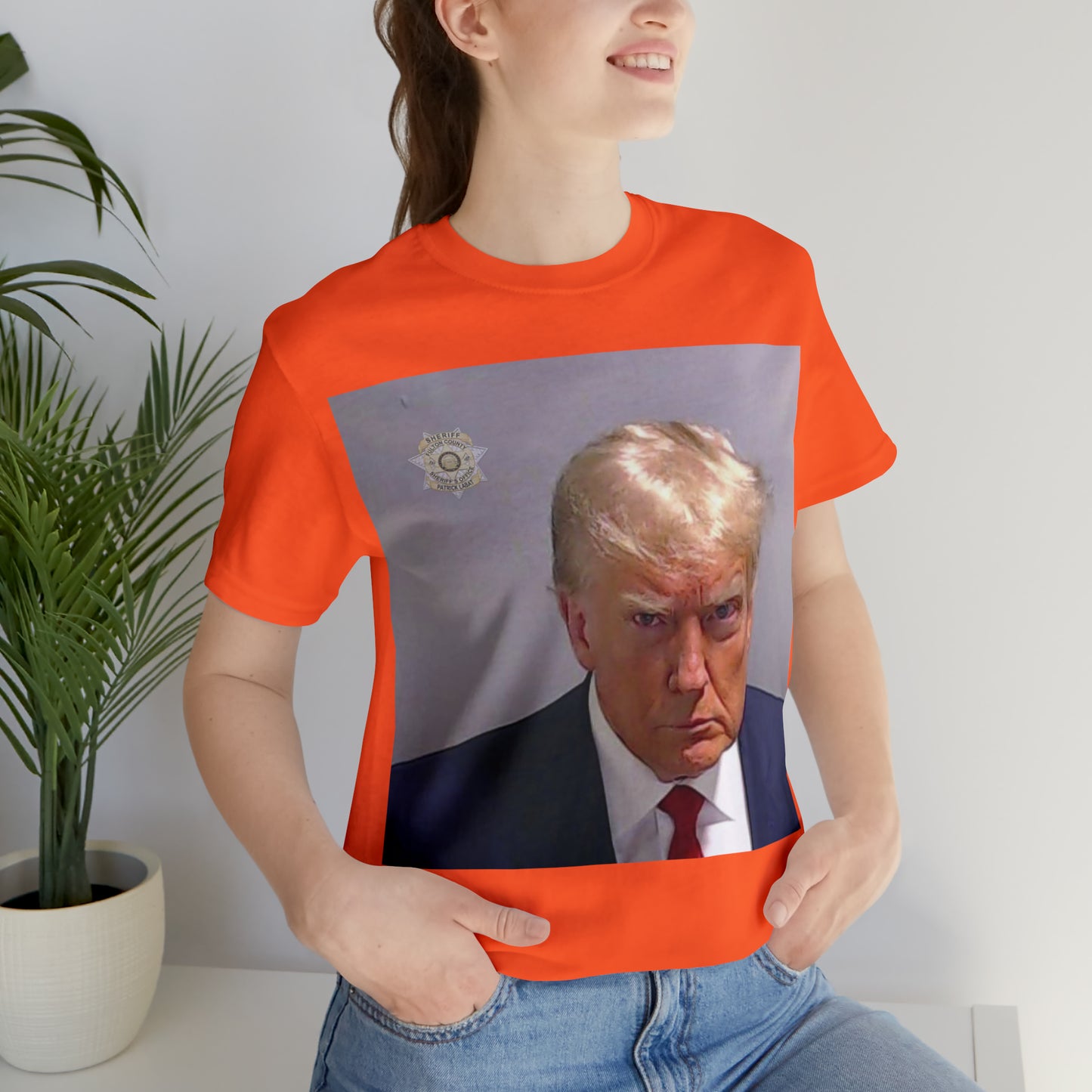 Trump Mug Shot Unisex Jersey Short Sleeve Tee