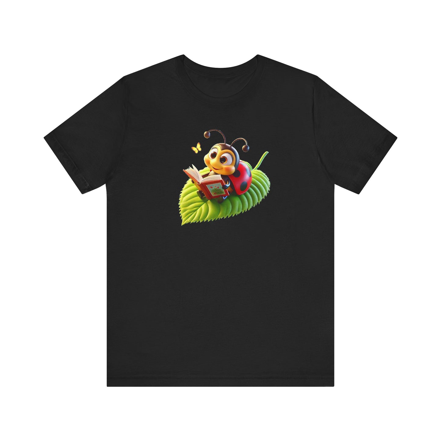 Reading Ladybug Unisex Jersey Tee - Cute Insect Graphic Tee for Nature Lovers