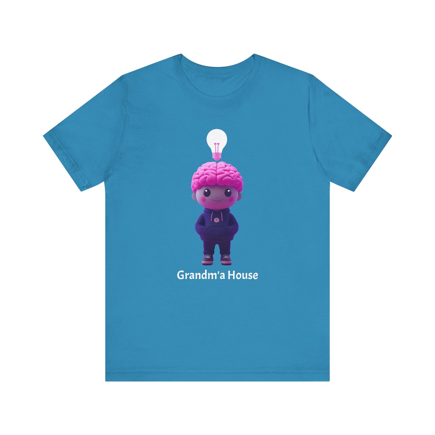 Grandma's House Brain with Light Bulb Design - Unisex Jersey Tee