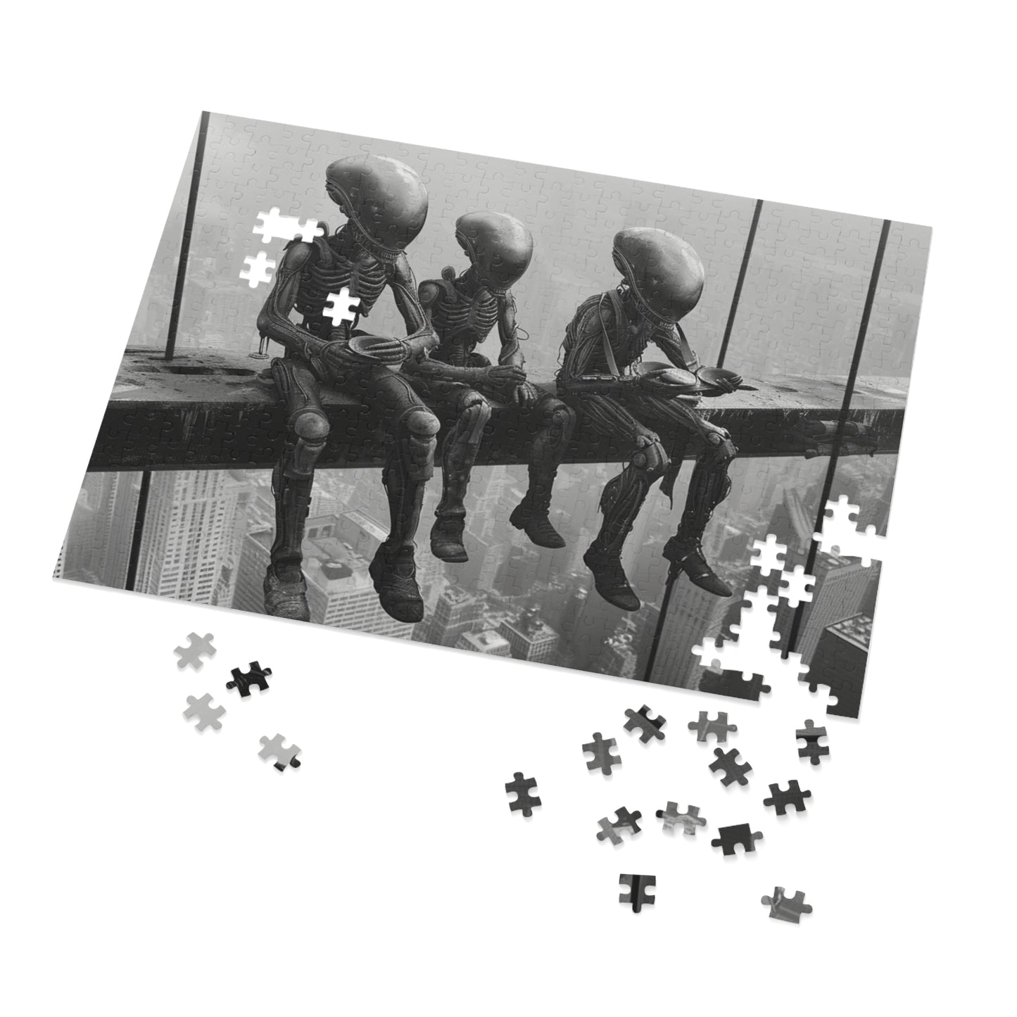 Lunch Atop a Skyscraper Aliens Jigsaw Puzzle (30, 110, 252, 500,1000-Piece)