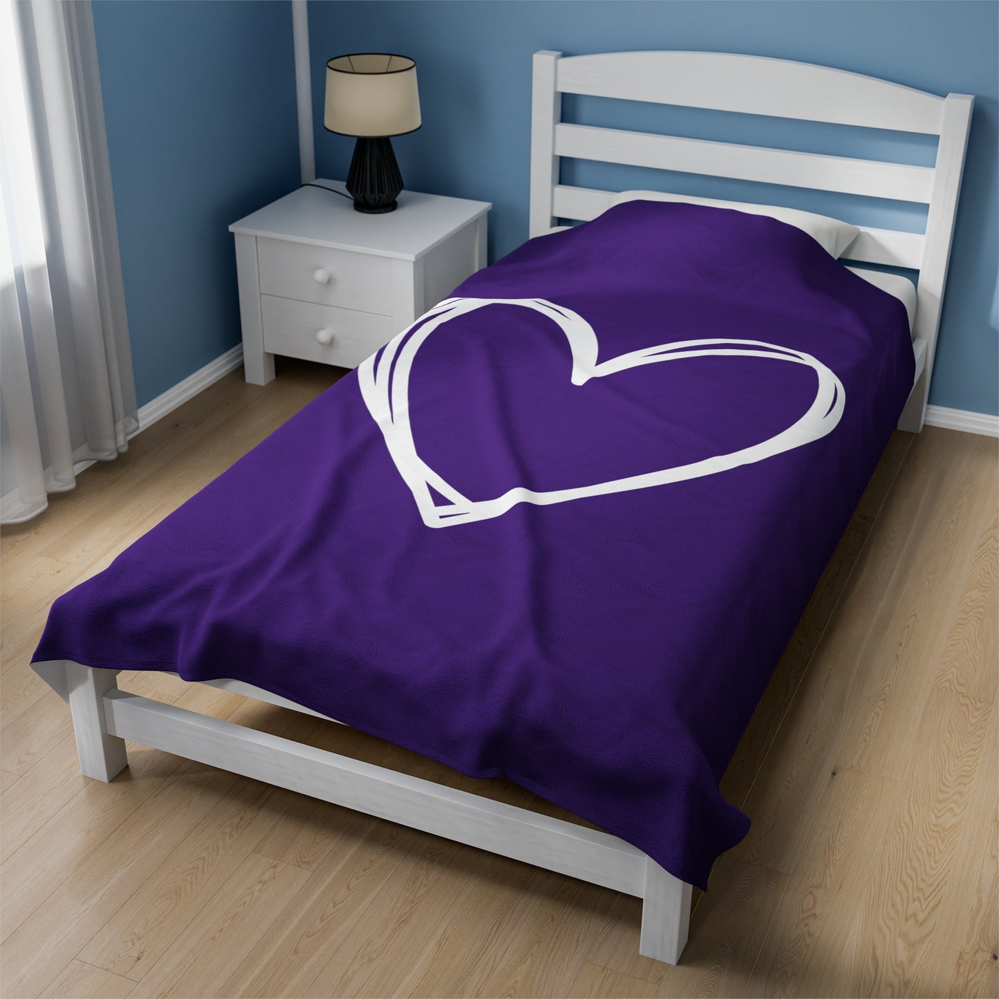 Hand-drawn Heart Velveteen Plush Blanket