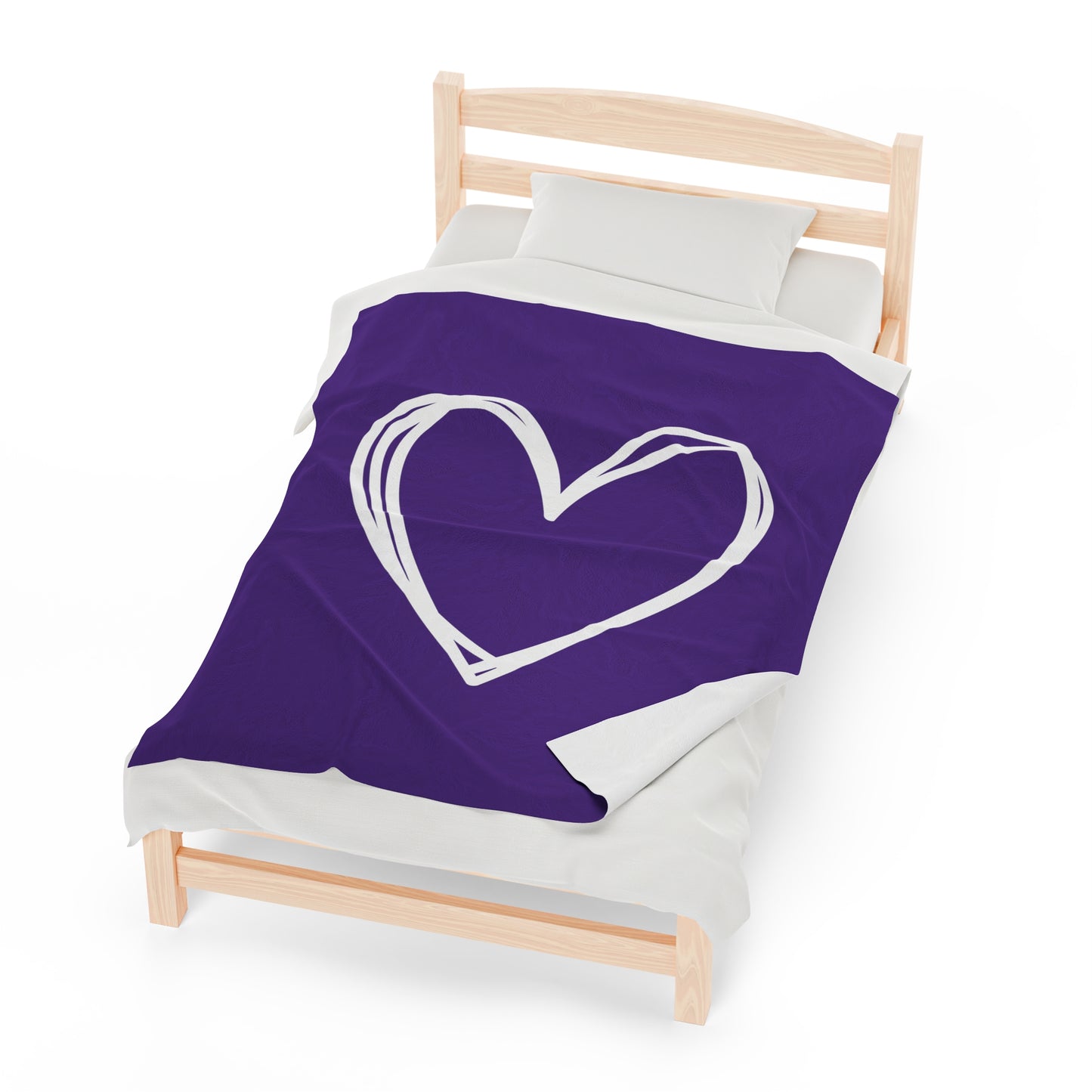 Hand-drawn Heart Velveteen Plush Blanket