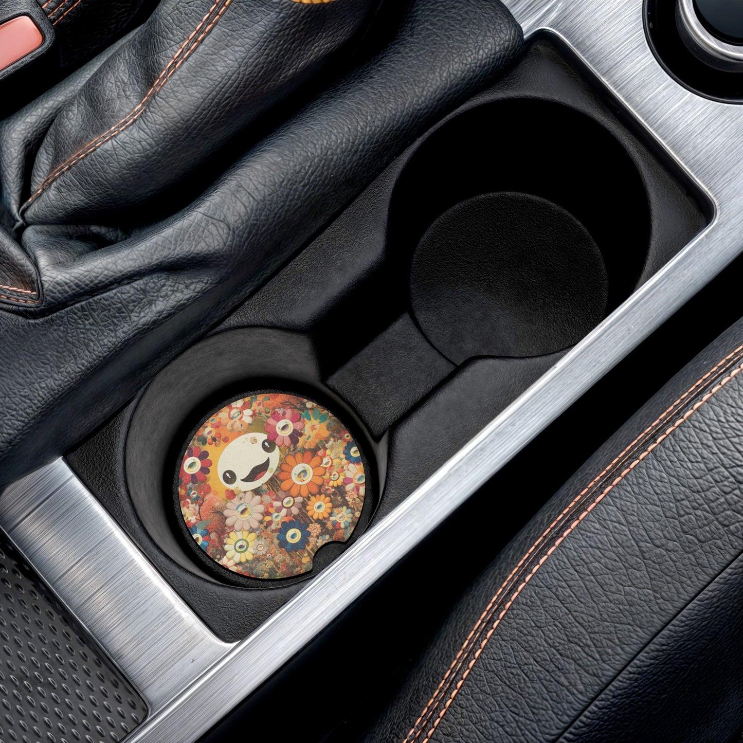 Flower Happy! Soapstone Car Coaster