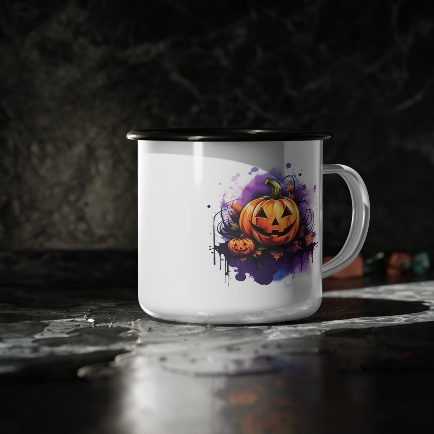 Halloween Pumpkin Enamel Camp Cup