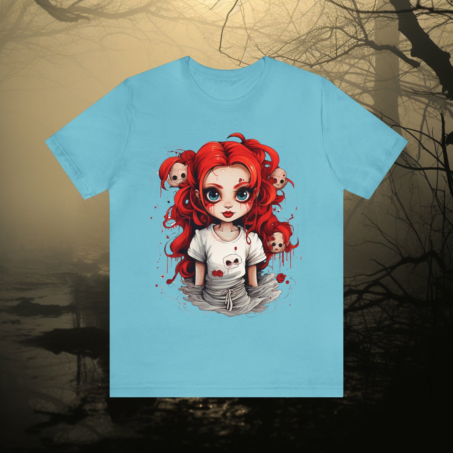 Creepy Doll Halloween Unisex Jersey Short Sleeve Tee