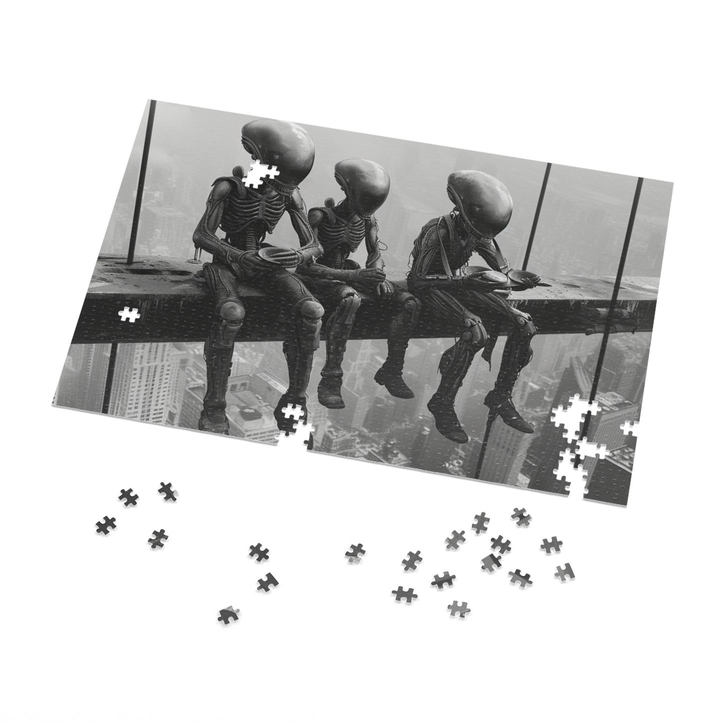 Lunch Atop a Skyscraper Aliens Jigsaw Puzzle (30, 110, 252, 500,1000-Piece)