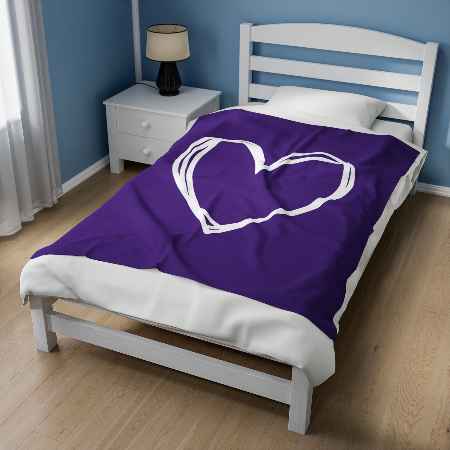 Hand-drawn Heart Velveteen Plush Blanket
