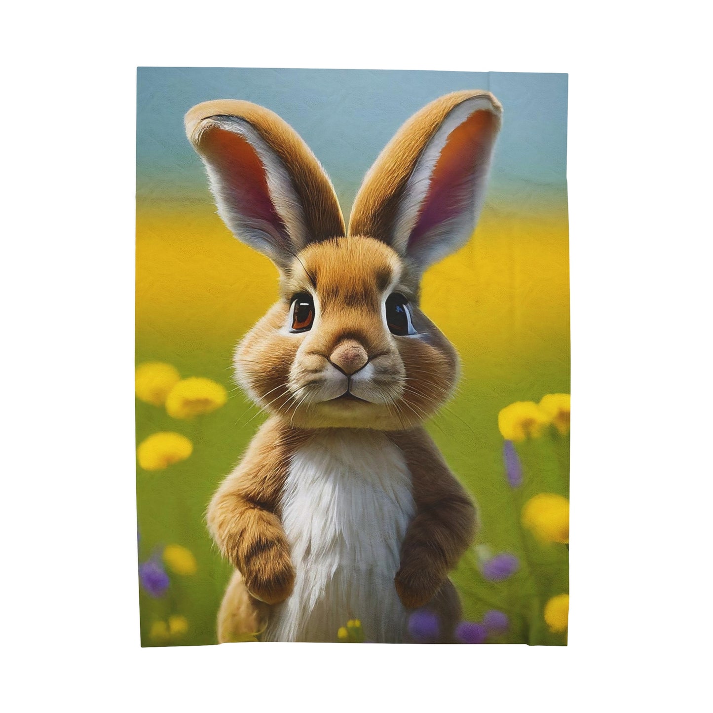 Sweet Spring Bunny Velveteen Plush Blanket