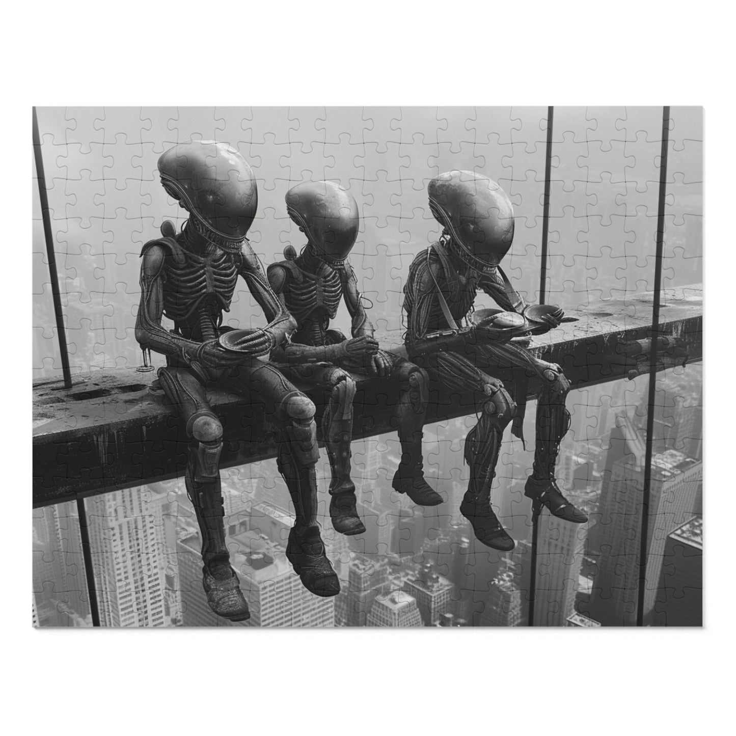 Lunch Atop a Skyscraper Aliens Jigsaw Puzzle (30, 110, 252, 500,1000-Piece)