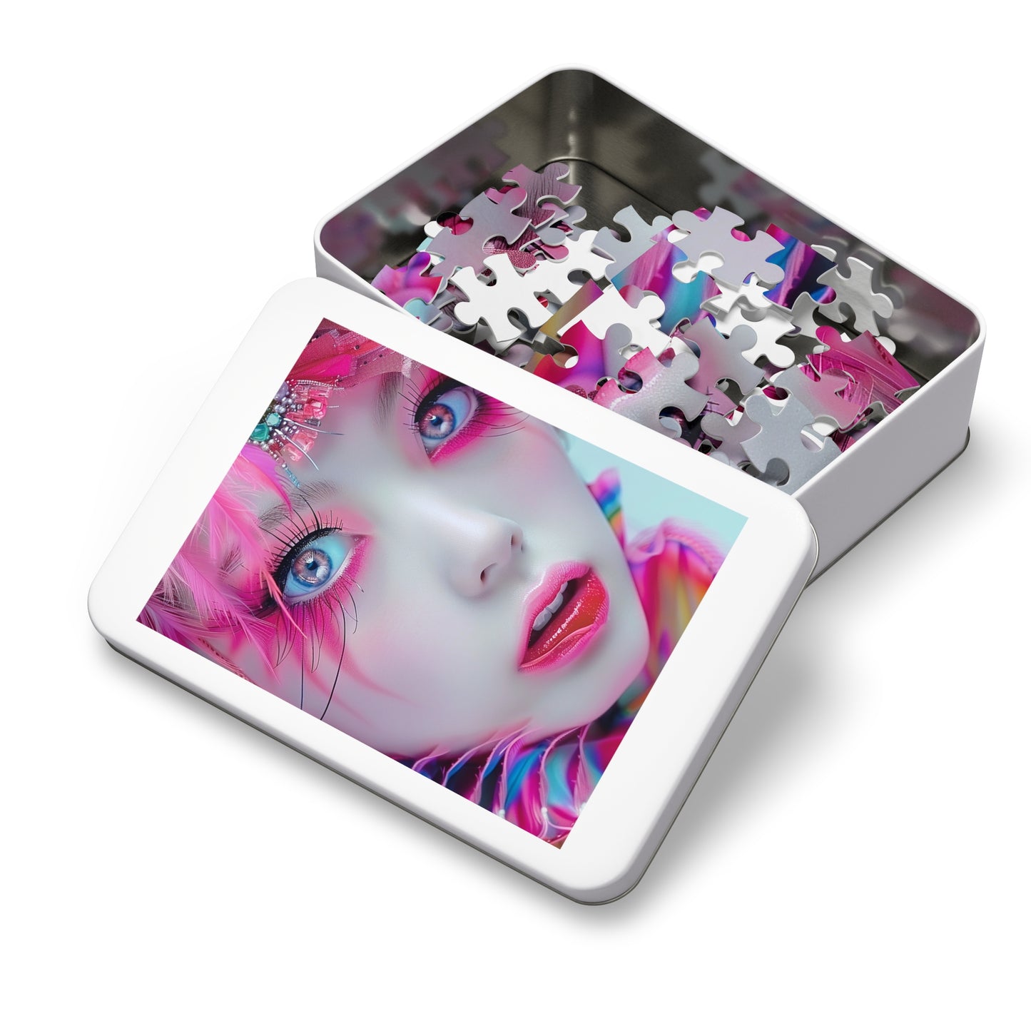 Beautiful Anime Girl in Pink Jigsaw Puzzle (30, 110, 252, 500,1000-Piece)