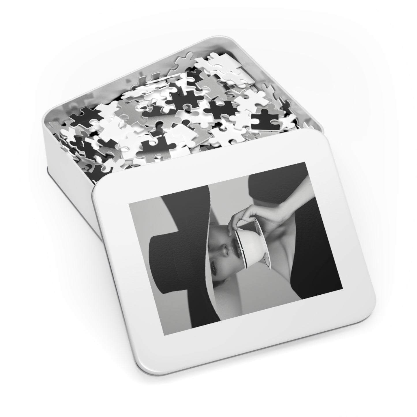 Black and White Sophisticated Lady Jigsaw Puzzle (30, 110, 252, 500,1000-Piece)