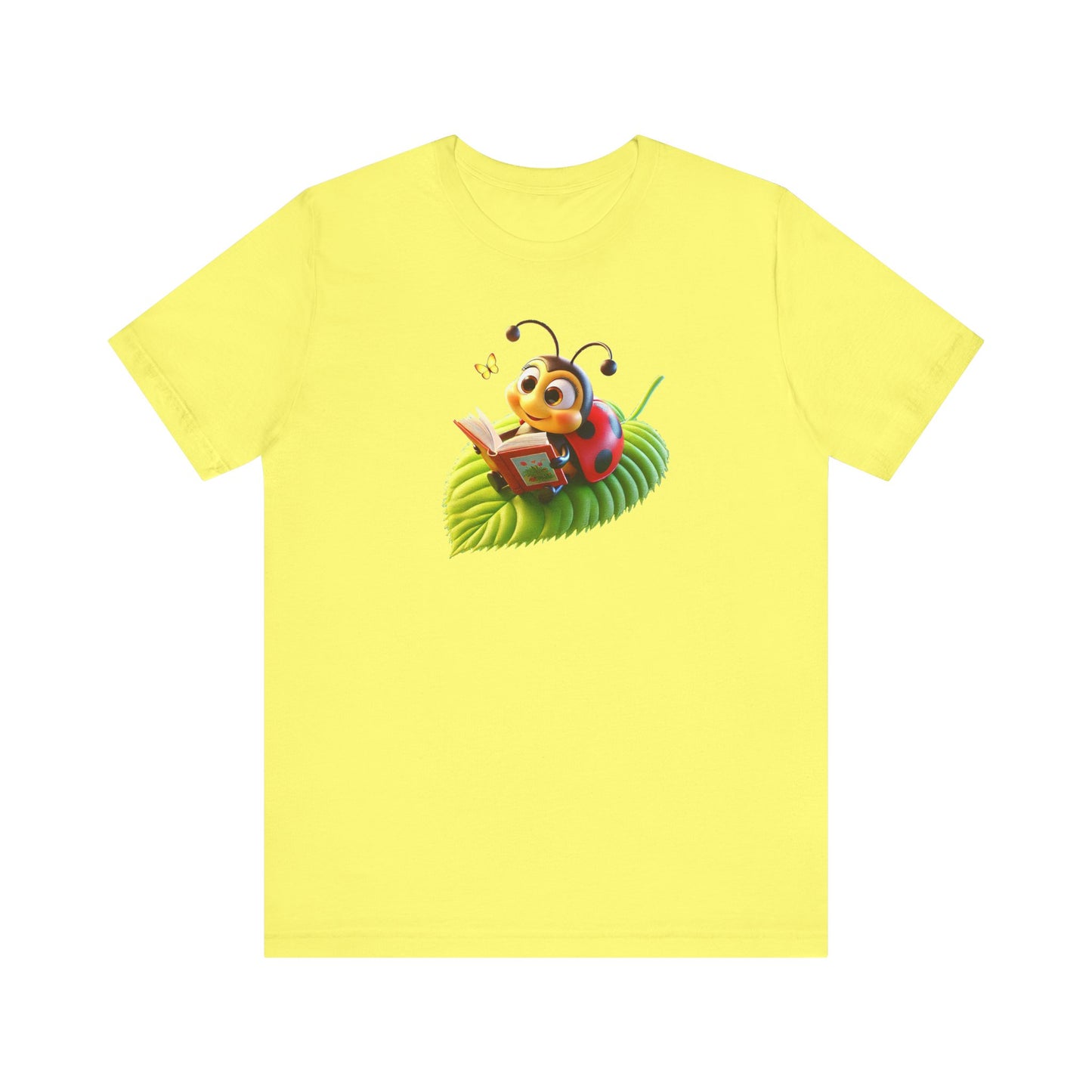 Reading Ladybug Unisex Jersey Tee - Cute Insect Graphic Tee for Nature Lovers