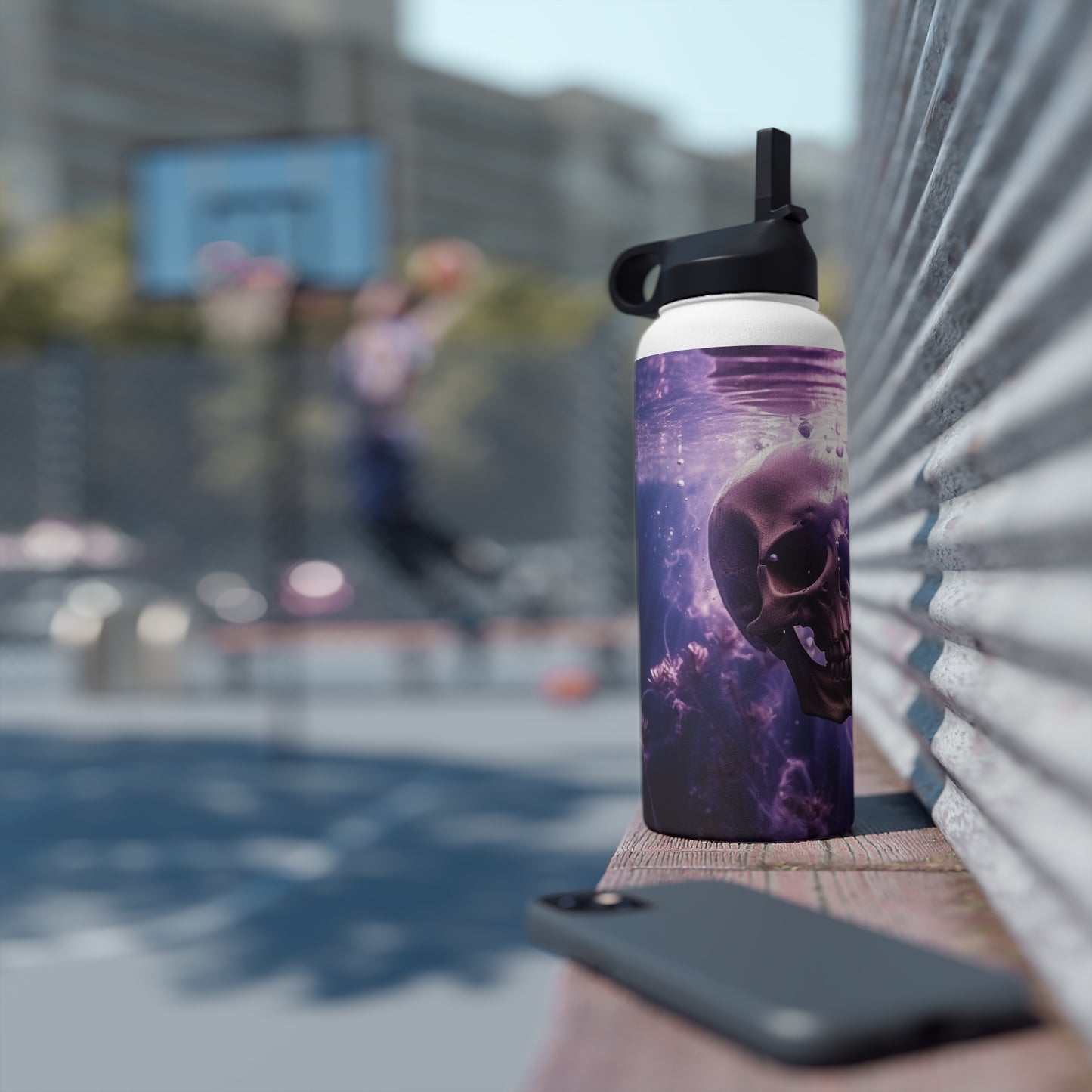 Skull in Water! Stainless Steel Water Bottle, Standard Lid