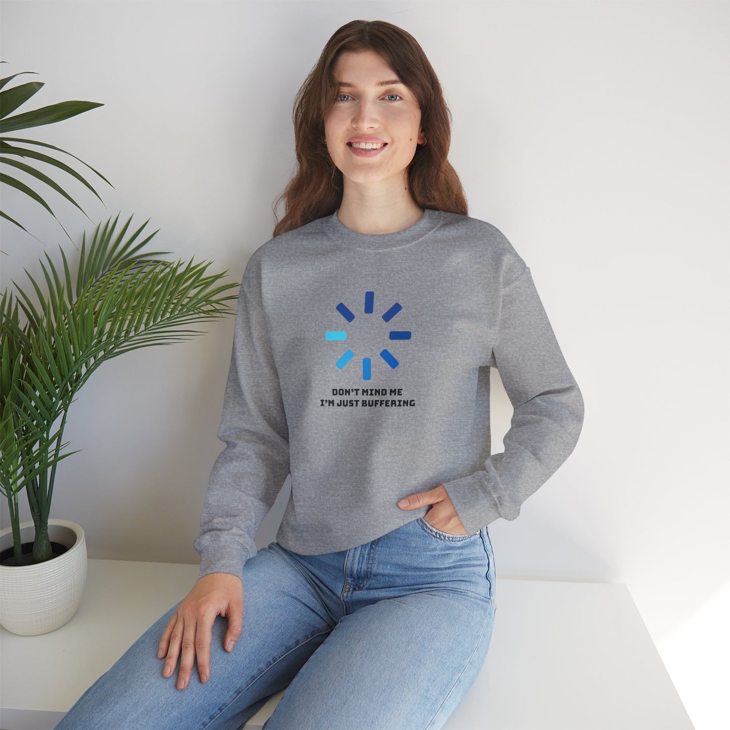 Don't Mind Me I'm Just Buffering Unisex Heavy Blend™ Crewneck Sweatshirt