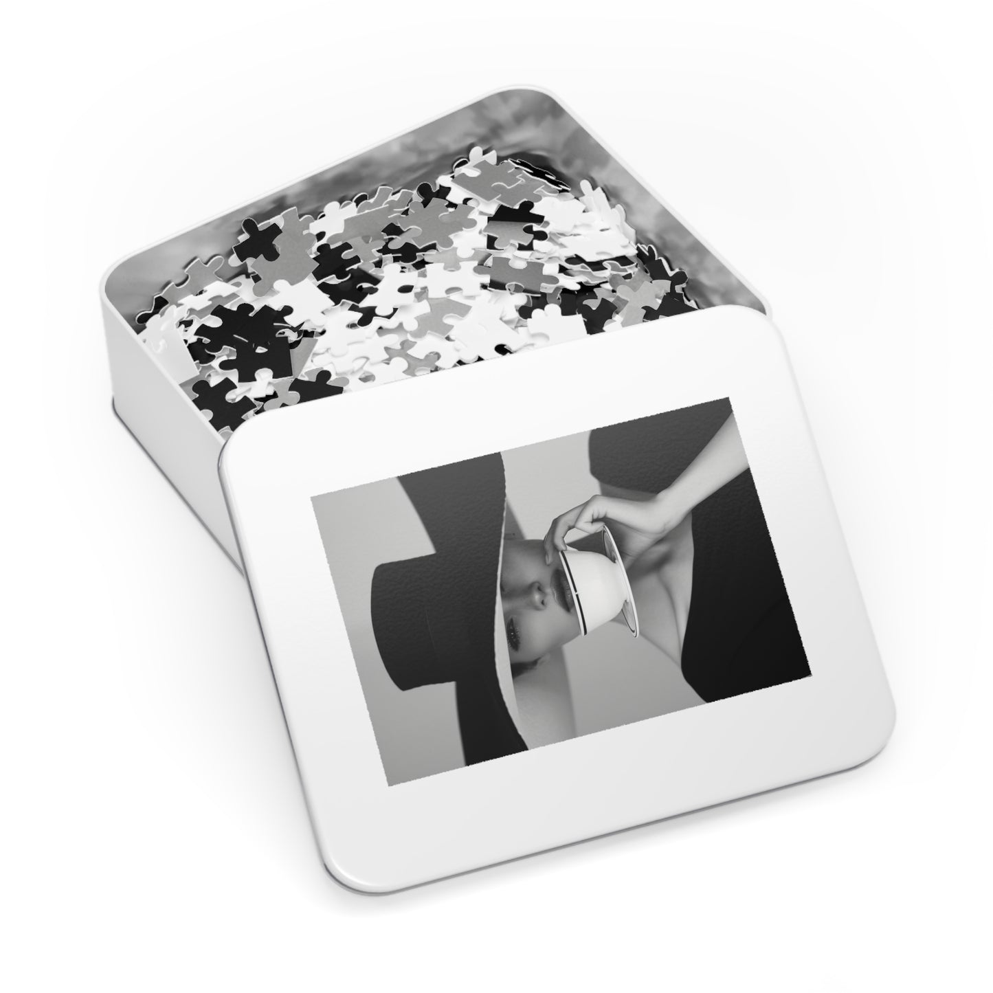 Black and White Sophisticated Lady Jigsaw Puzzle (30, 110, 252, 500,1000-Piece)