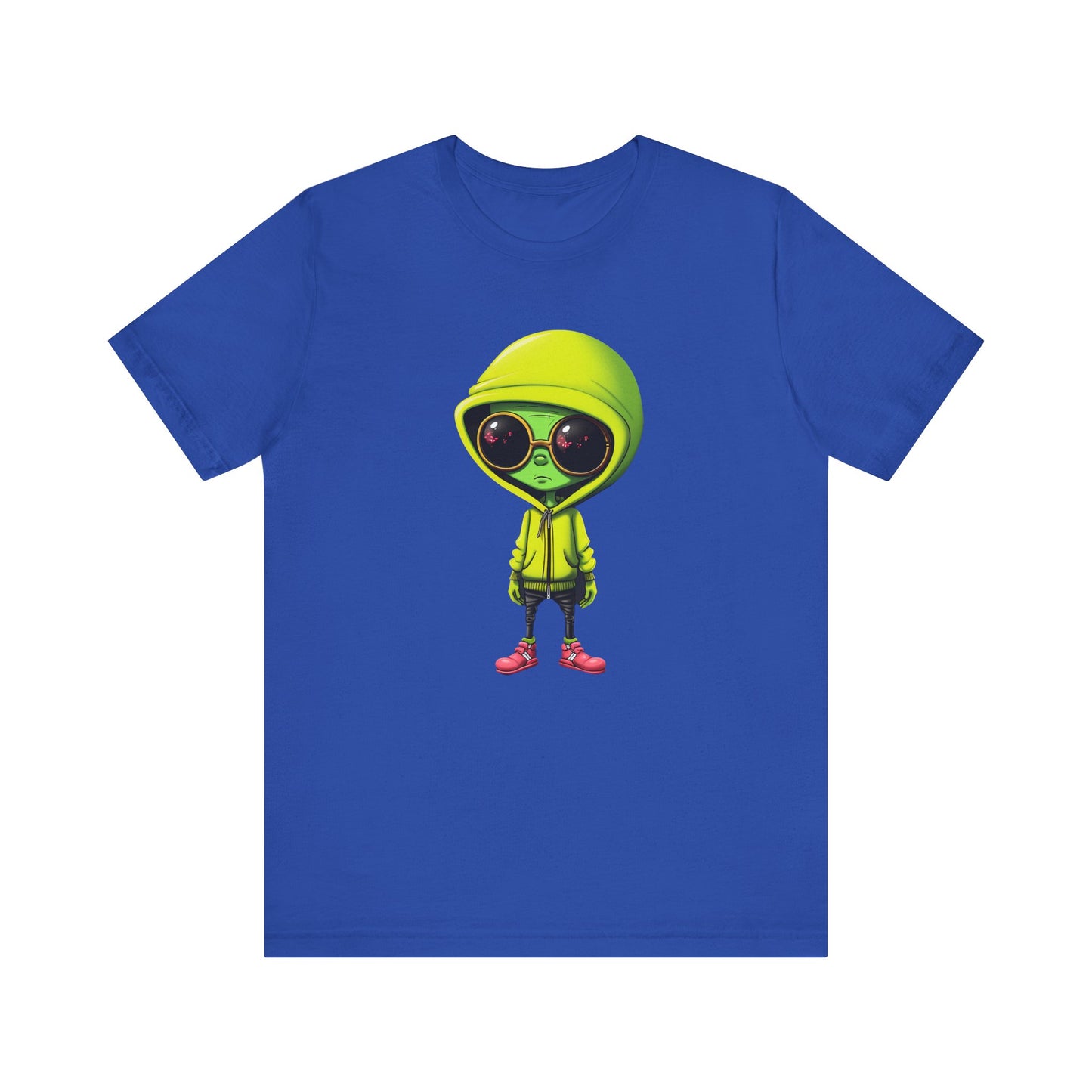 Hip Hop Alien with Grandma's Crew Personalized on Back Unisex Jersey Short Sleeve Tee