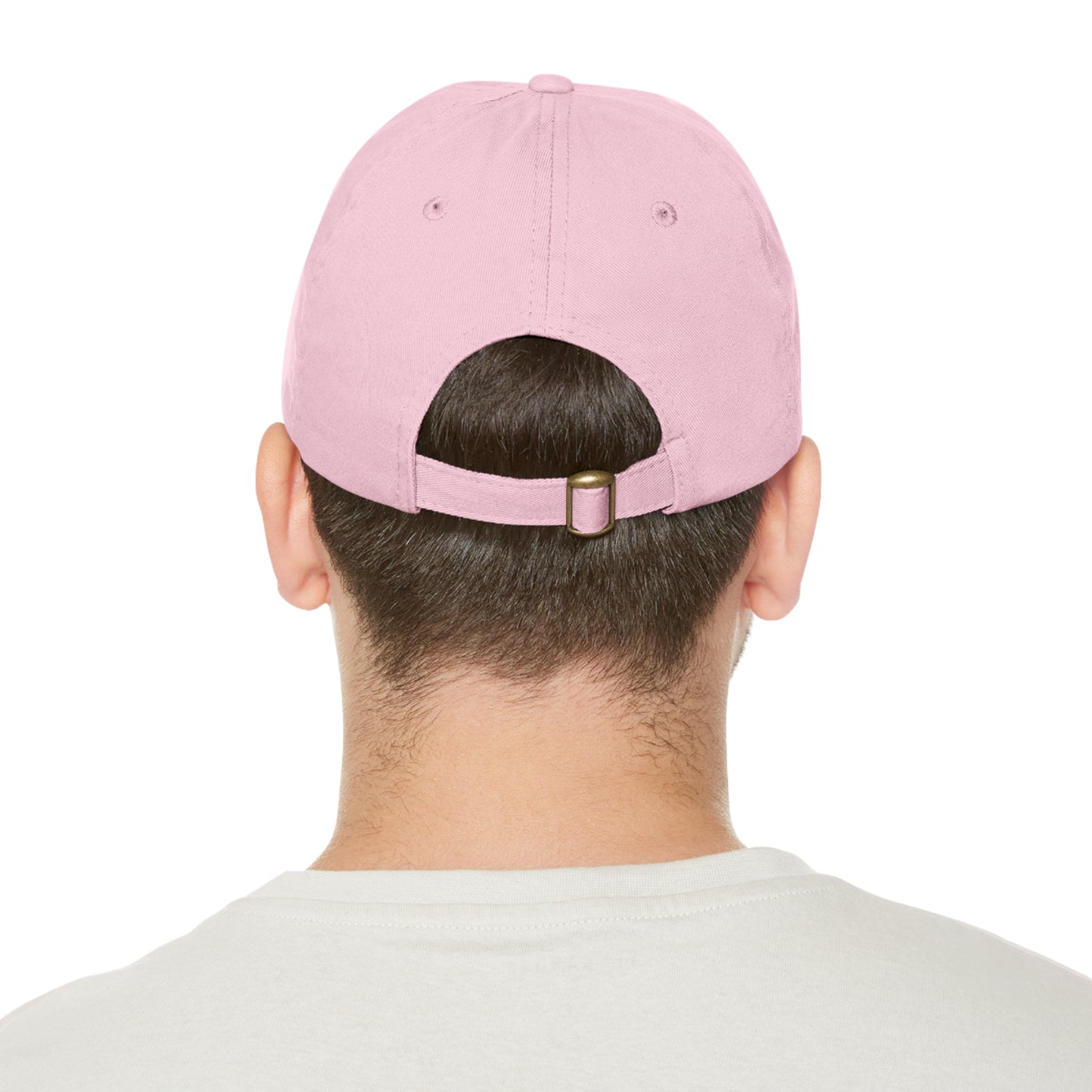 Skeleton Heart Hands Embroidery Dad Hat with Leather Patch (Round)