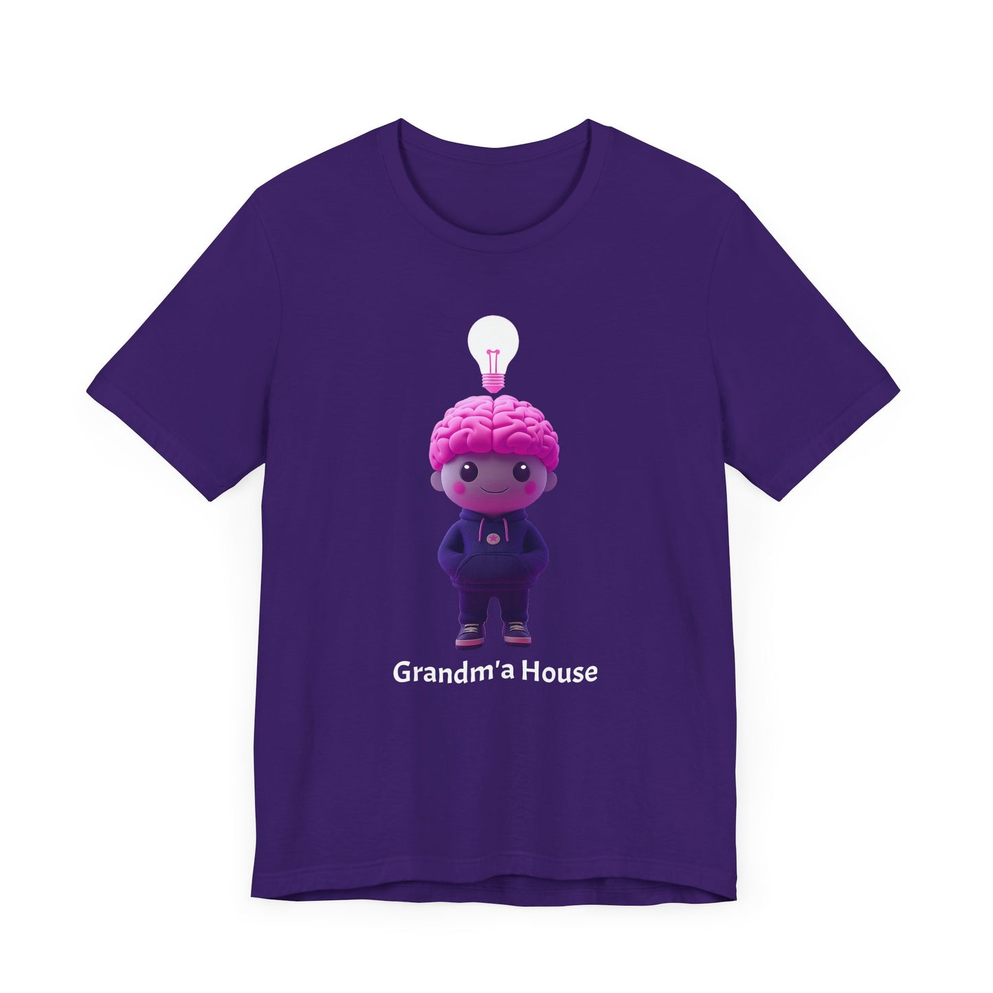 Grandma's House Brain with Light Bulb Design - Unisex Jersey Tee