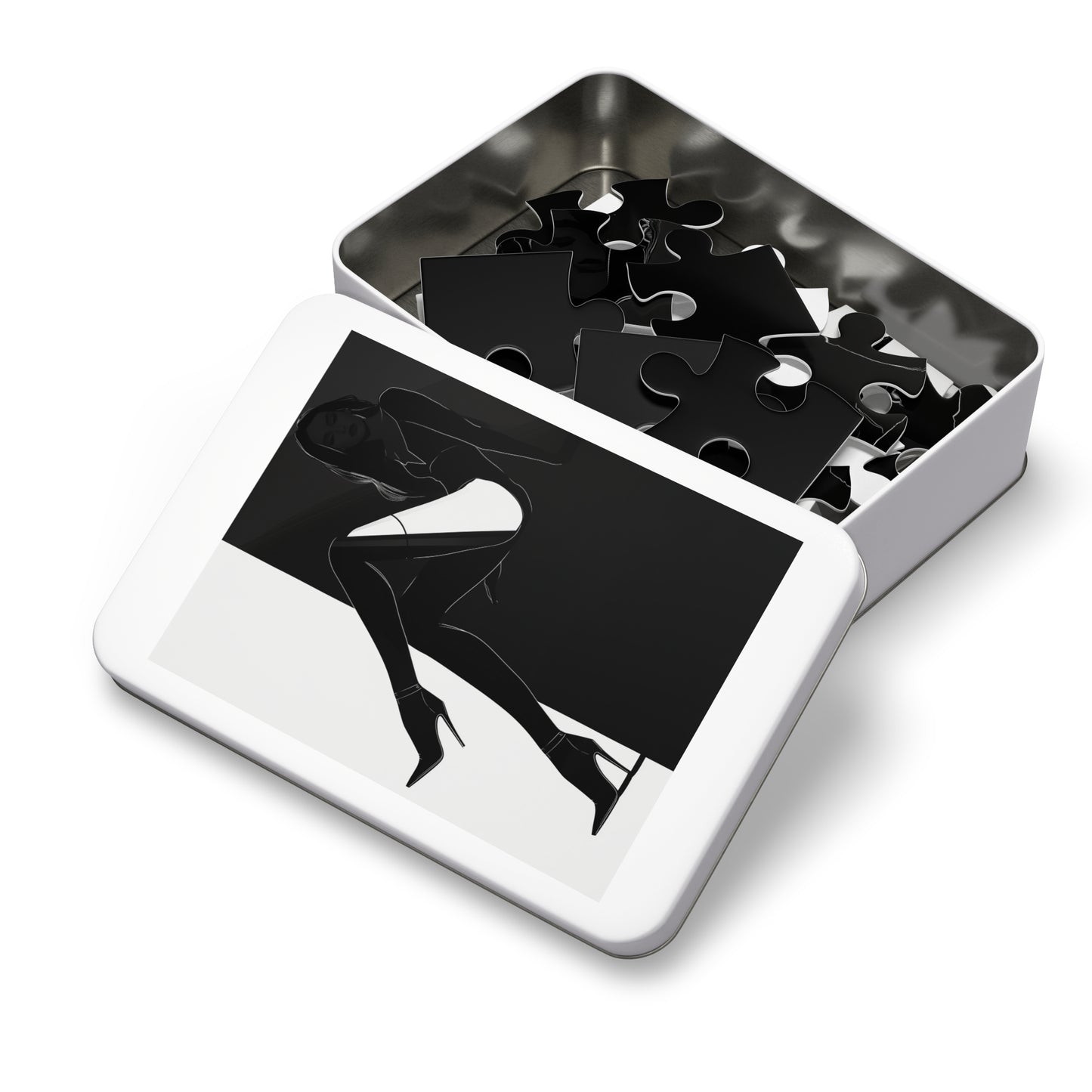 Black and White Female Fashion Jigsaw Puzzle (30, 110, 252, 500,1000-Piece)