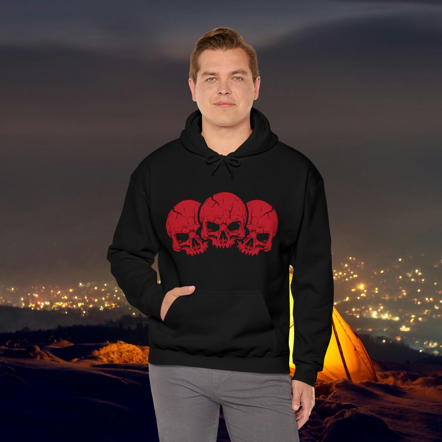 Red Skull Hooded Sweatshirt Skulls Hoodie