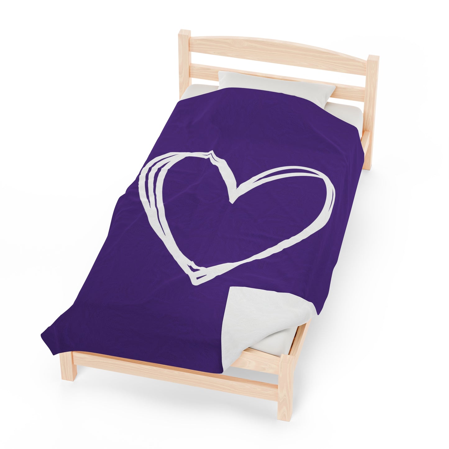 Hand-drawn Heart Velveteen Plush Blanket