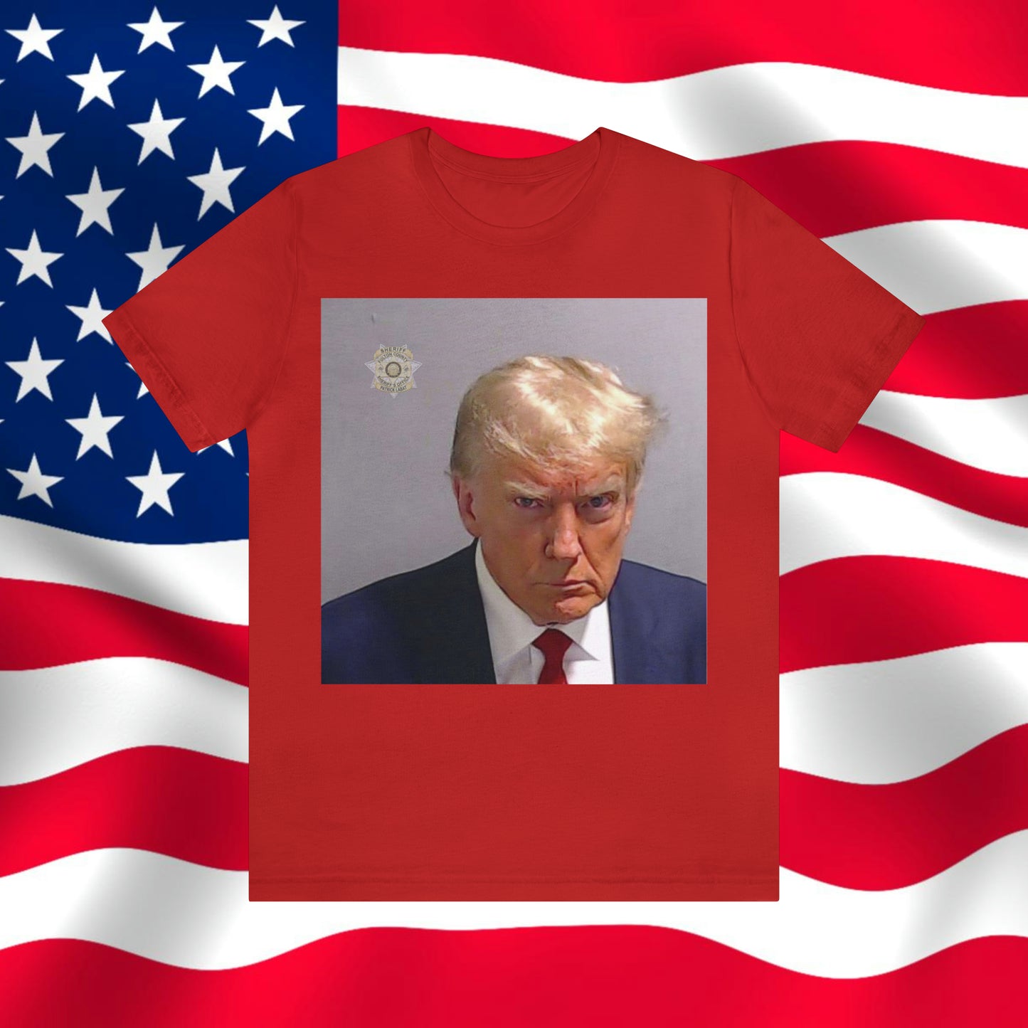 Trump Mug Shot Unisex Jersey Short Sleeve Tee