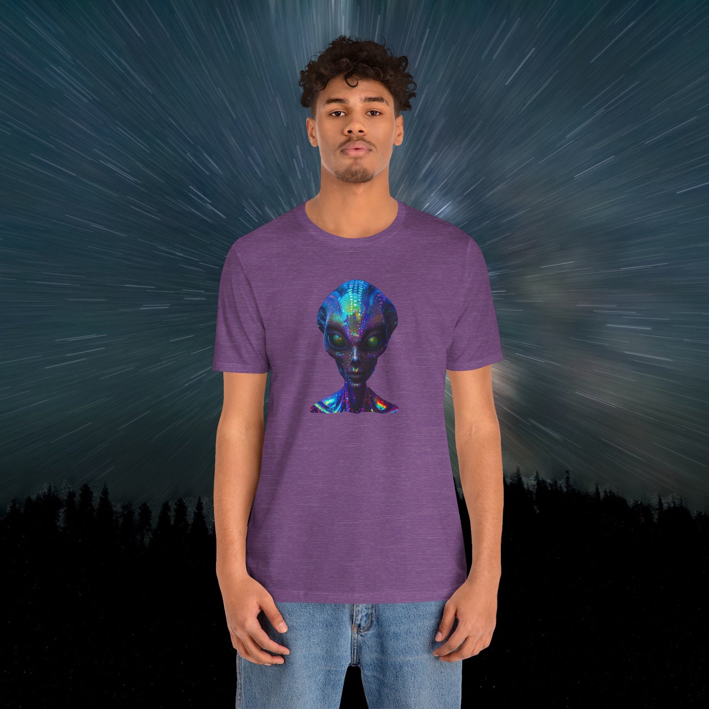 Florescent Alien Head Unisex Jersey Short Sleeve Tee
