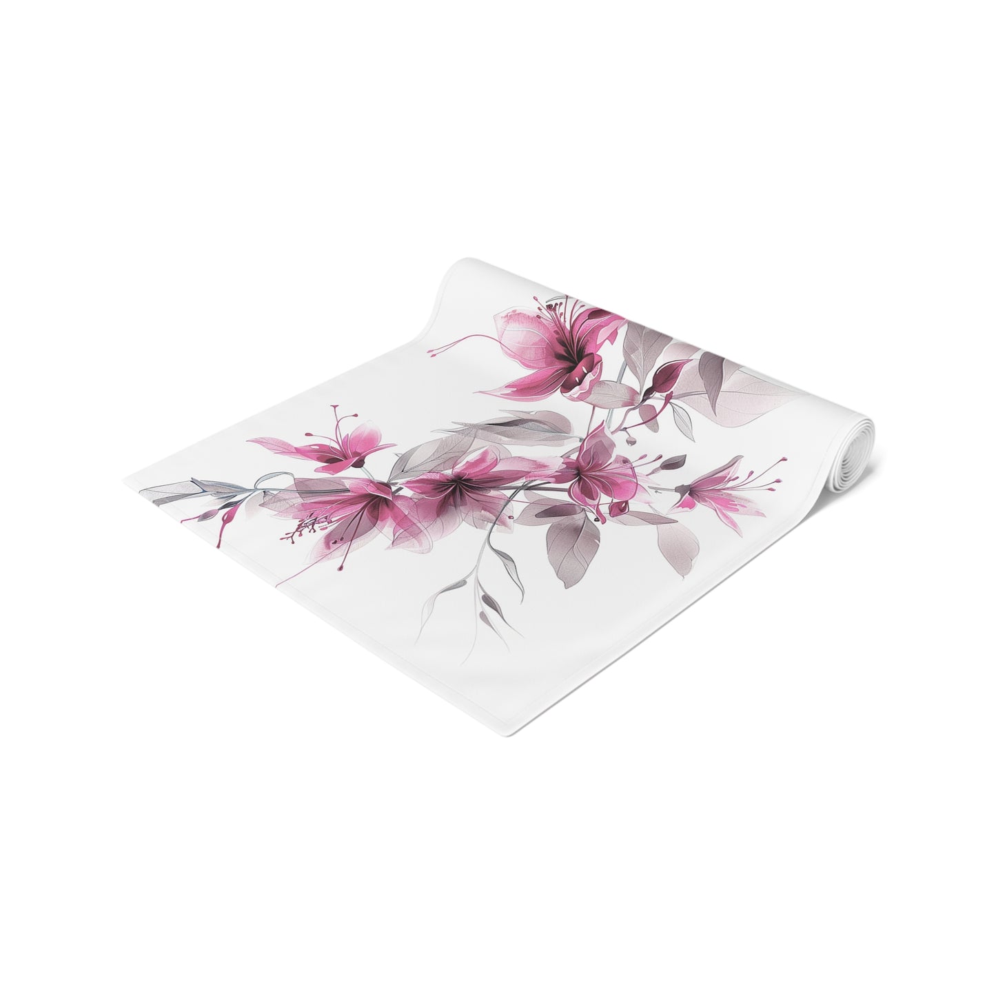 Elegant Fuchsia Flowers Table Runner (Cotton, Poly)