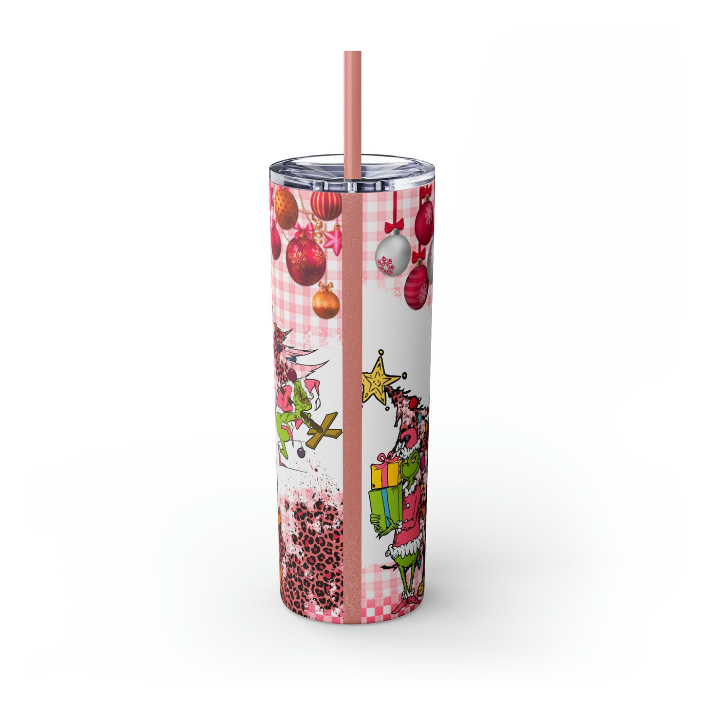 100% That Grinch! Skinny Tumbler with Straw, 20oz
