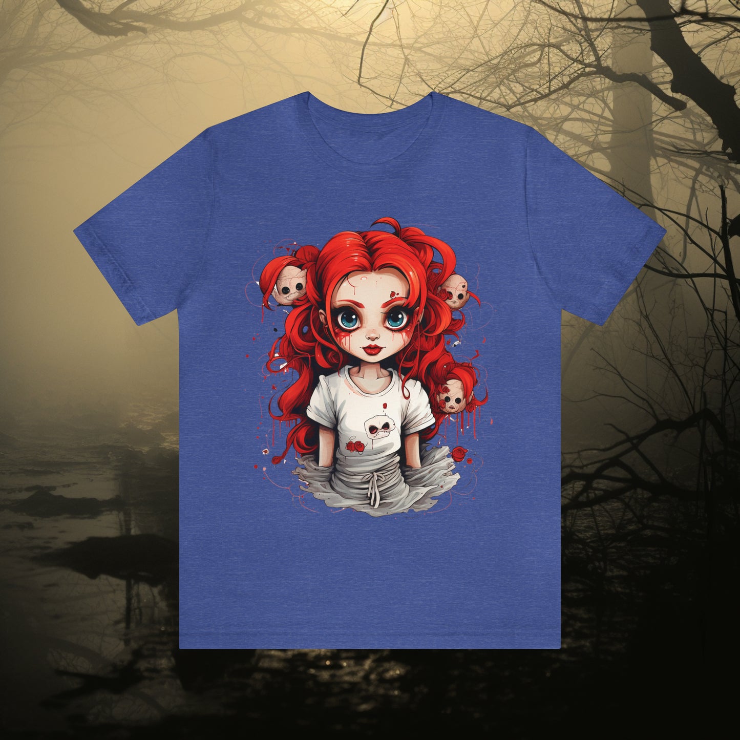 Creepy Doll Halloween Unisex Jersey Short Sleeve Tee