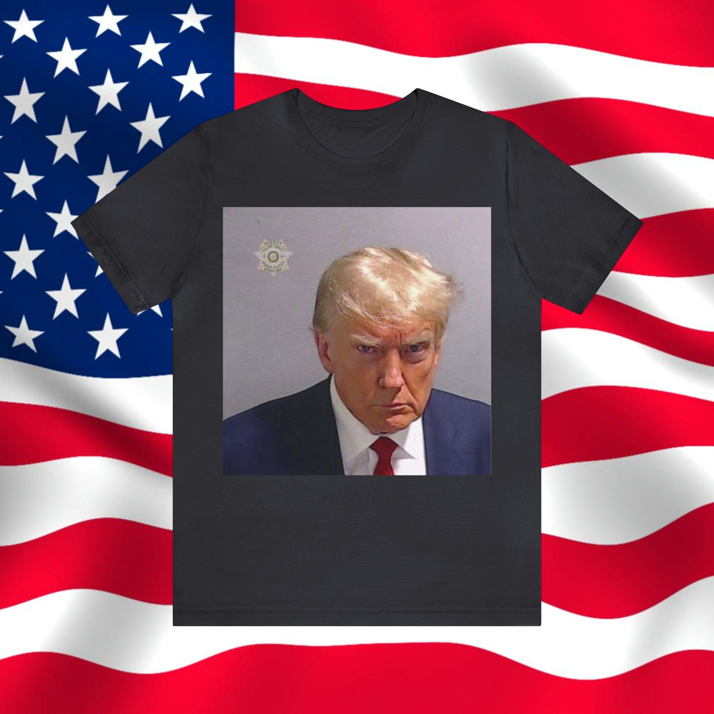 Trump Mug Shot Unisex Jersey Short Sleeve Tee