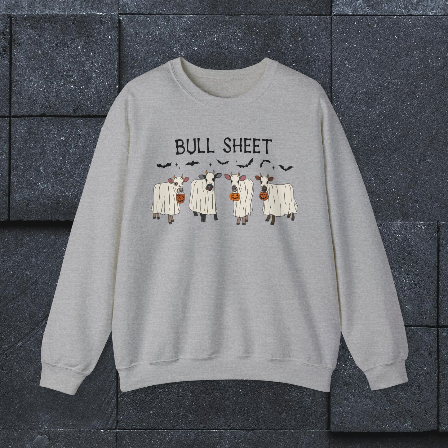 Bull Sheet Cow Sweatshirt, Halloween Shirt, Heavy Blend™ Crewneck Sweatshirt