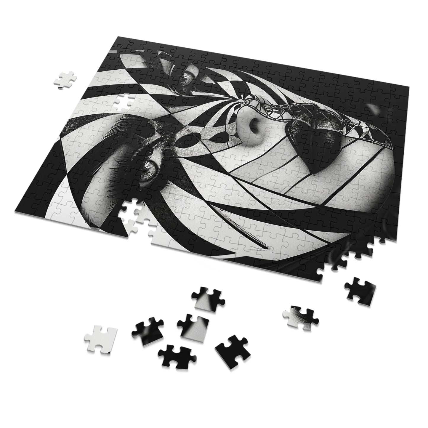 Black and White Painted Lady Jigsaw Puzzle (30, 110, 252, 500,1000-Piece)
