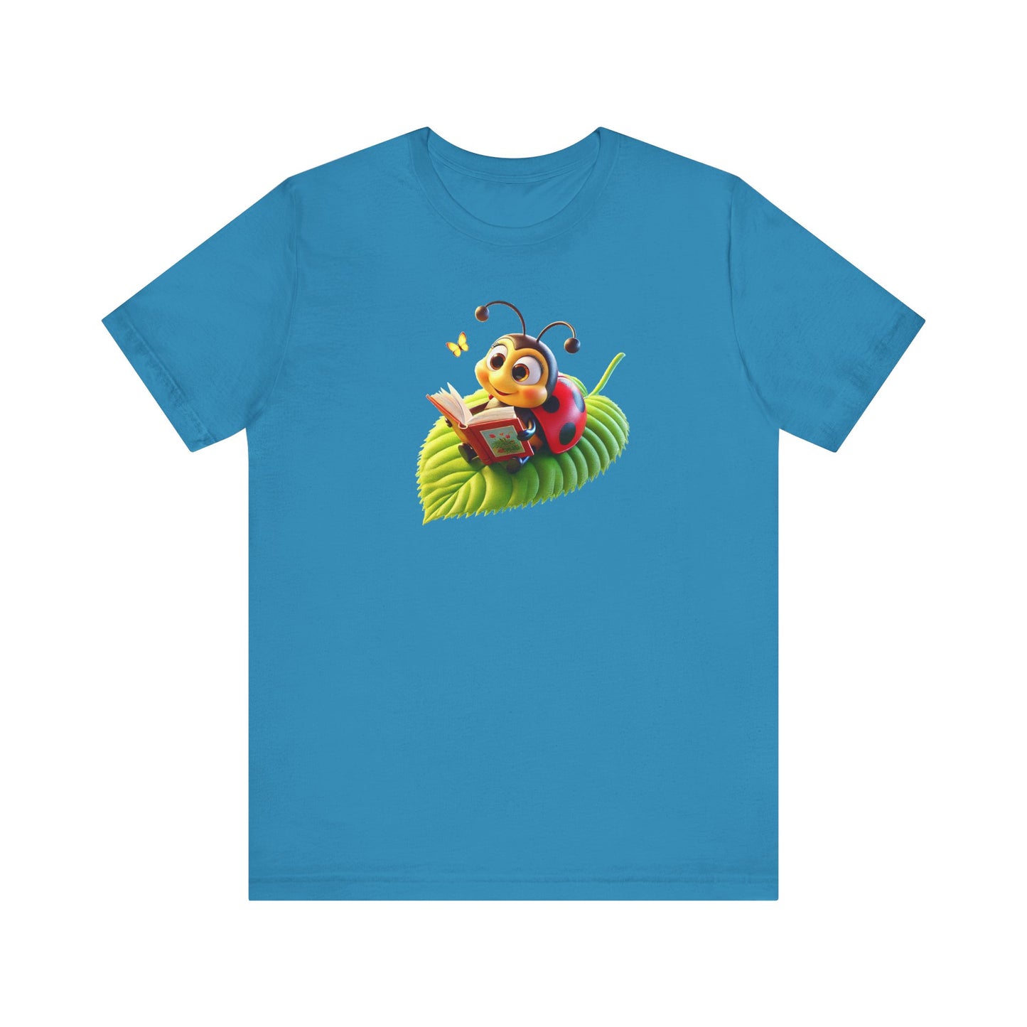 Reading Ladybug Unisex Jersey Tee - Cute Insect Graphic Tee for Nature Lovers